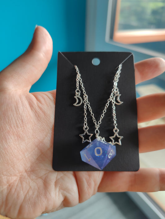 Handmade dice necklace: Stargazing D10