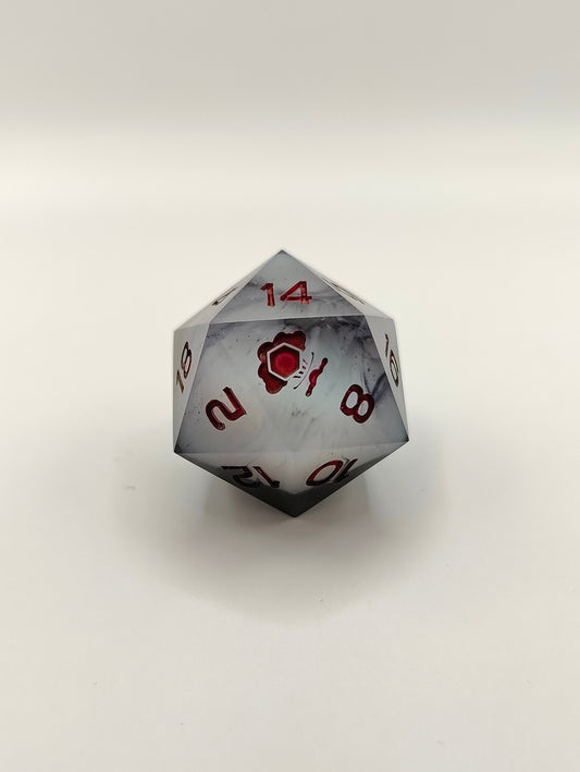 Handmade single D20: Dark omen