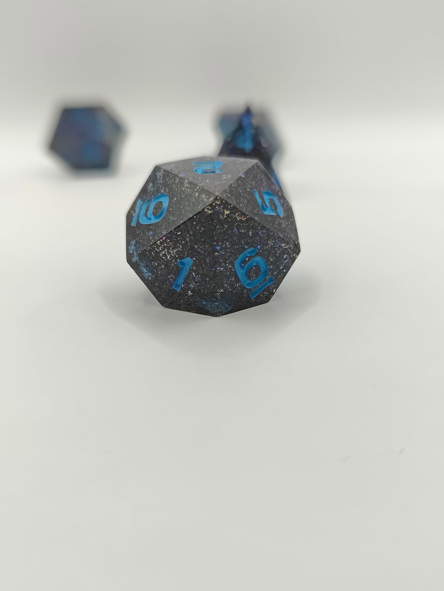Handmade dice set: Shifting galaxies