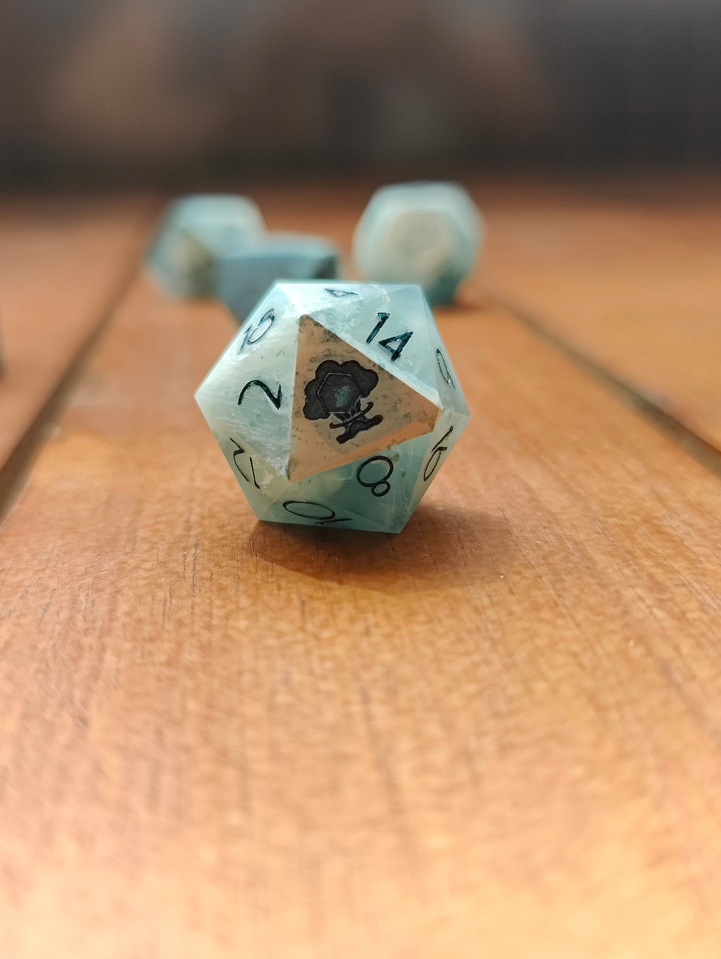 Handmade dice set: Cloudy nebula