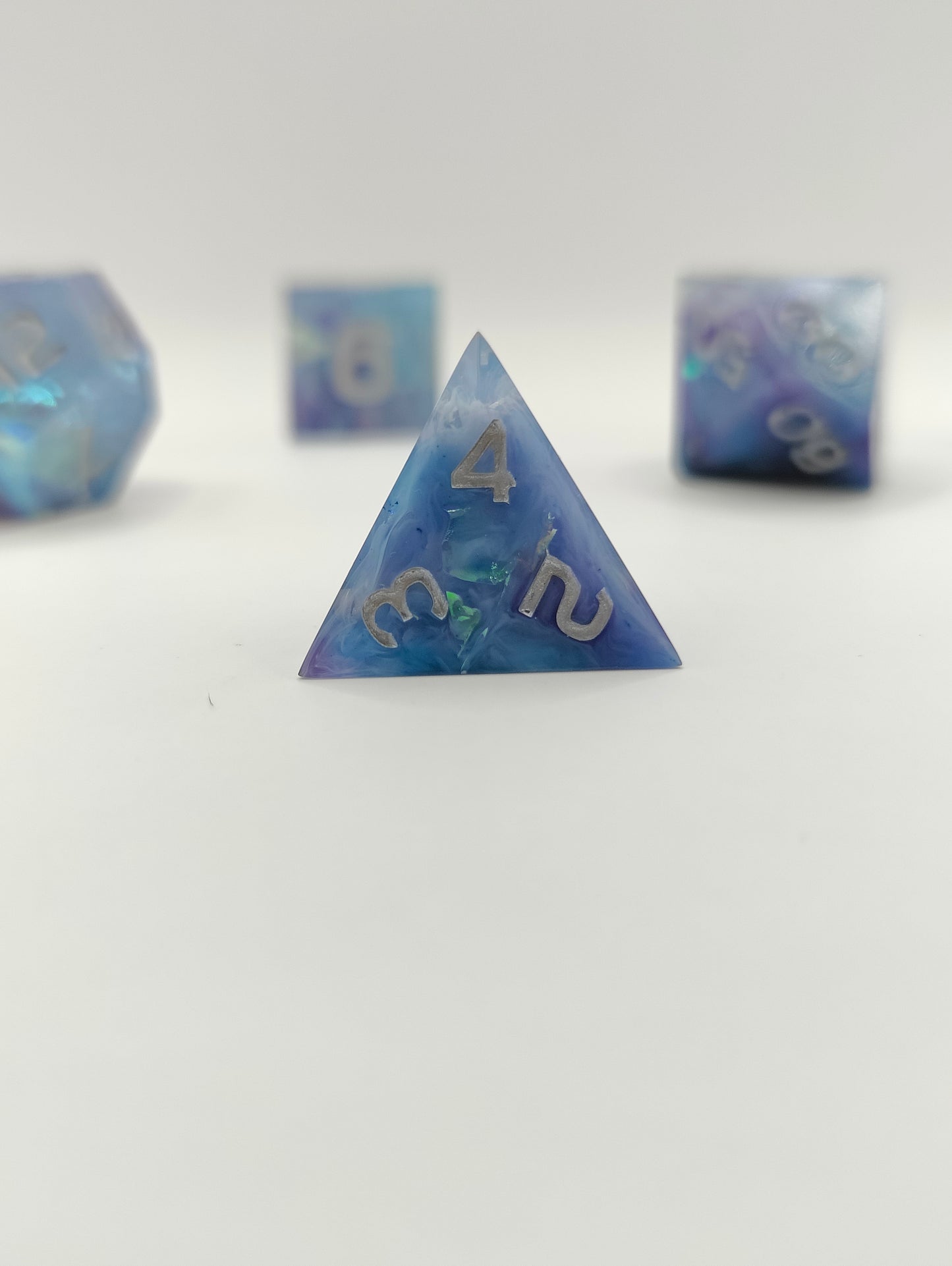 Handmade dice set: Galactic ice