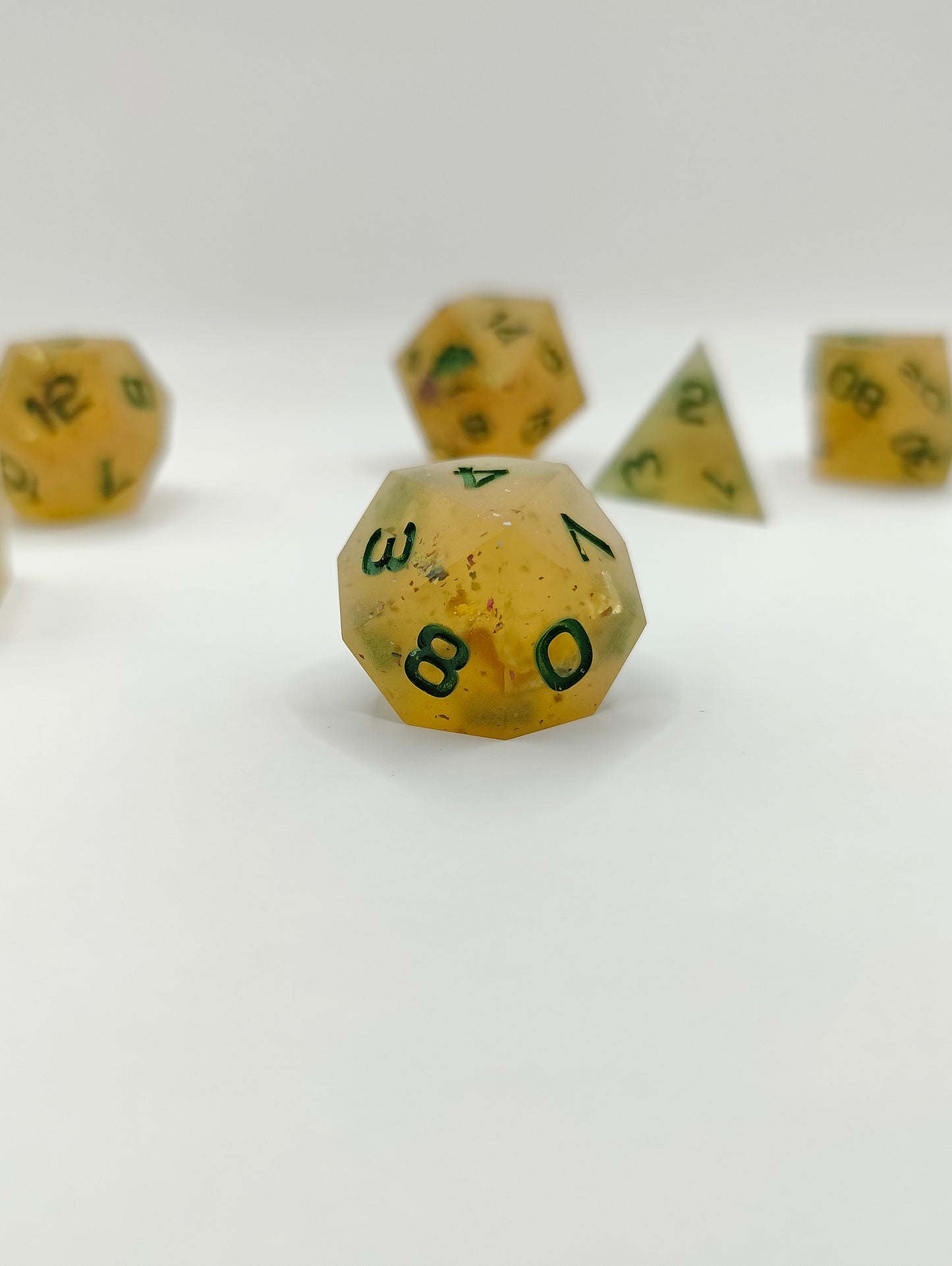 Handmade dice set: Honeyed Earth