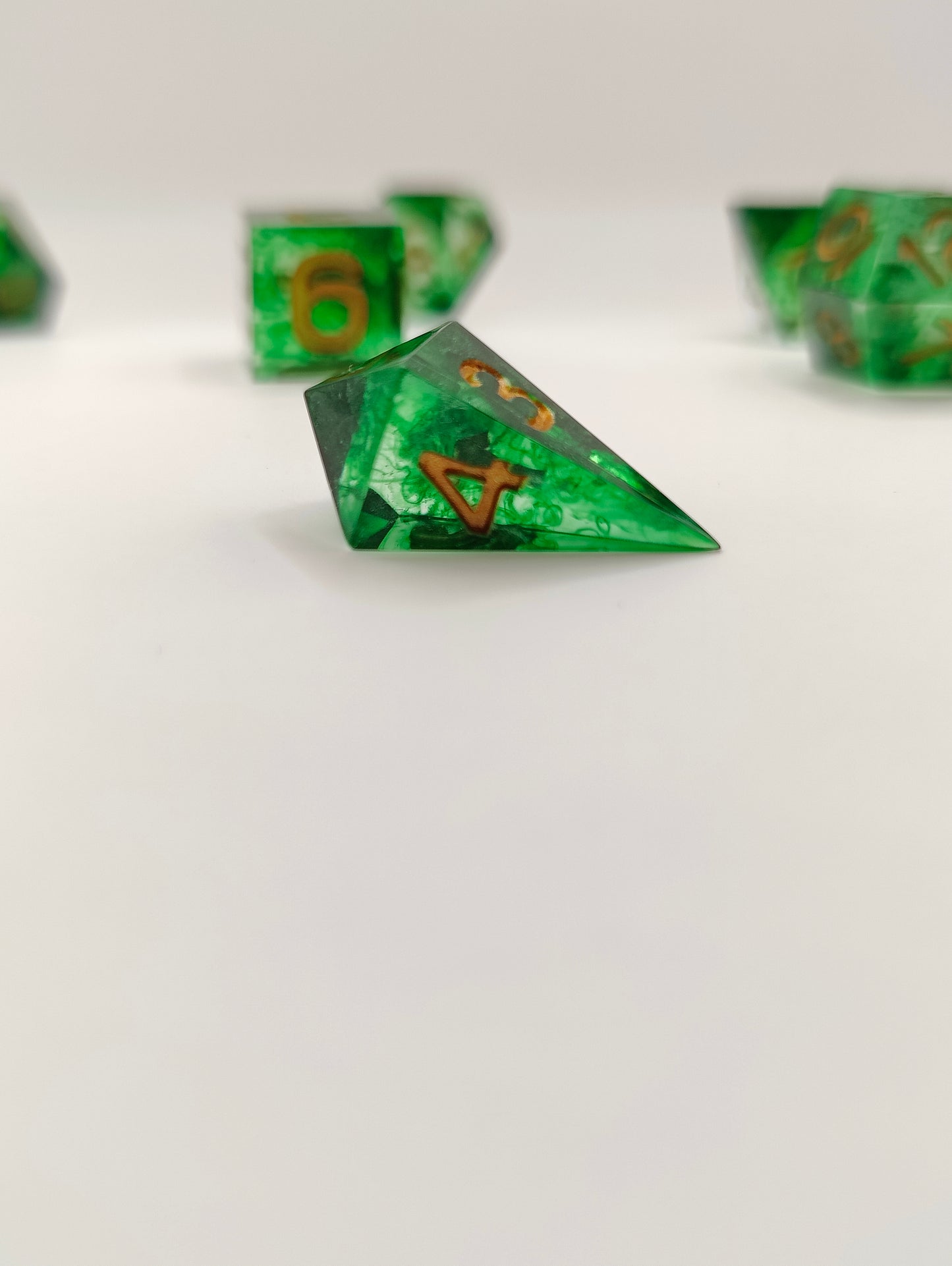 Mini dice set: Emeralds