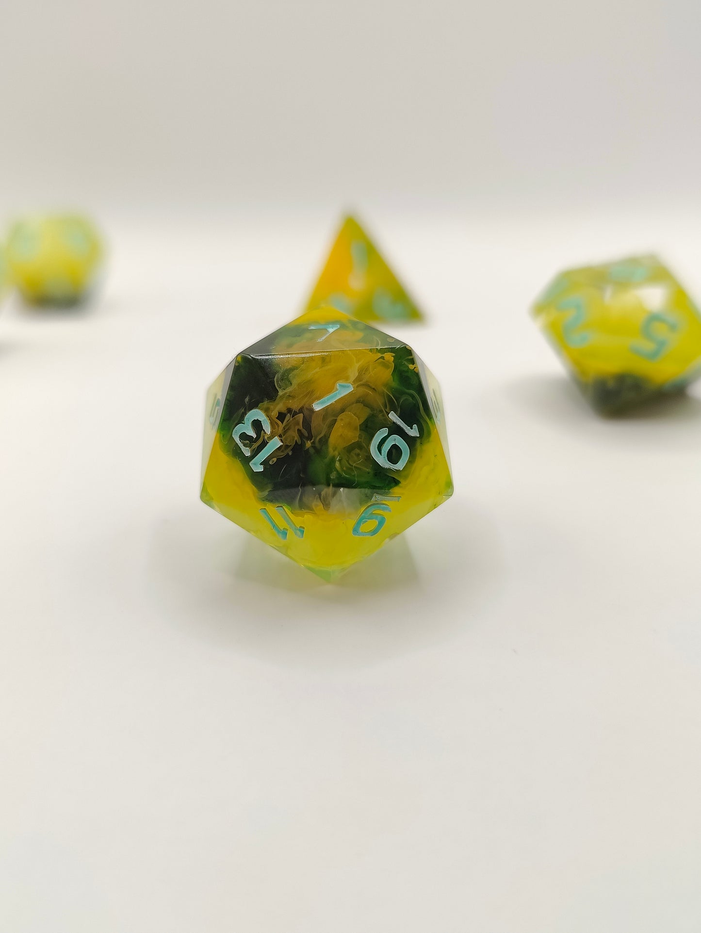 Handmade dice set: Verdant Gardens