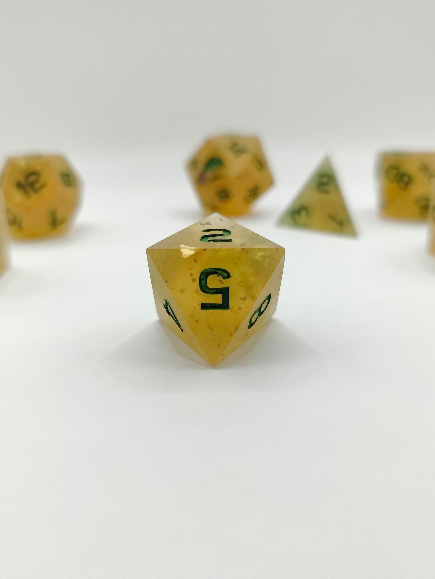 Handmade dice set: Honeyed Earth