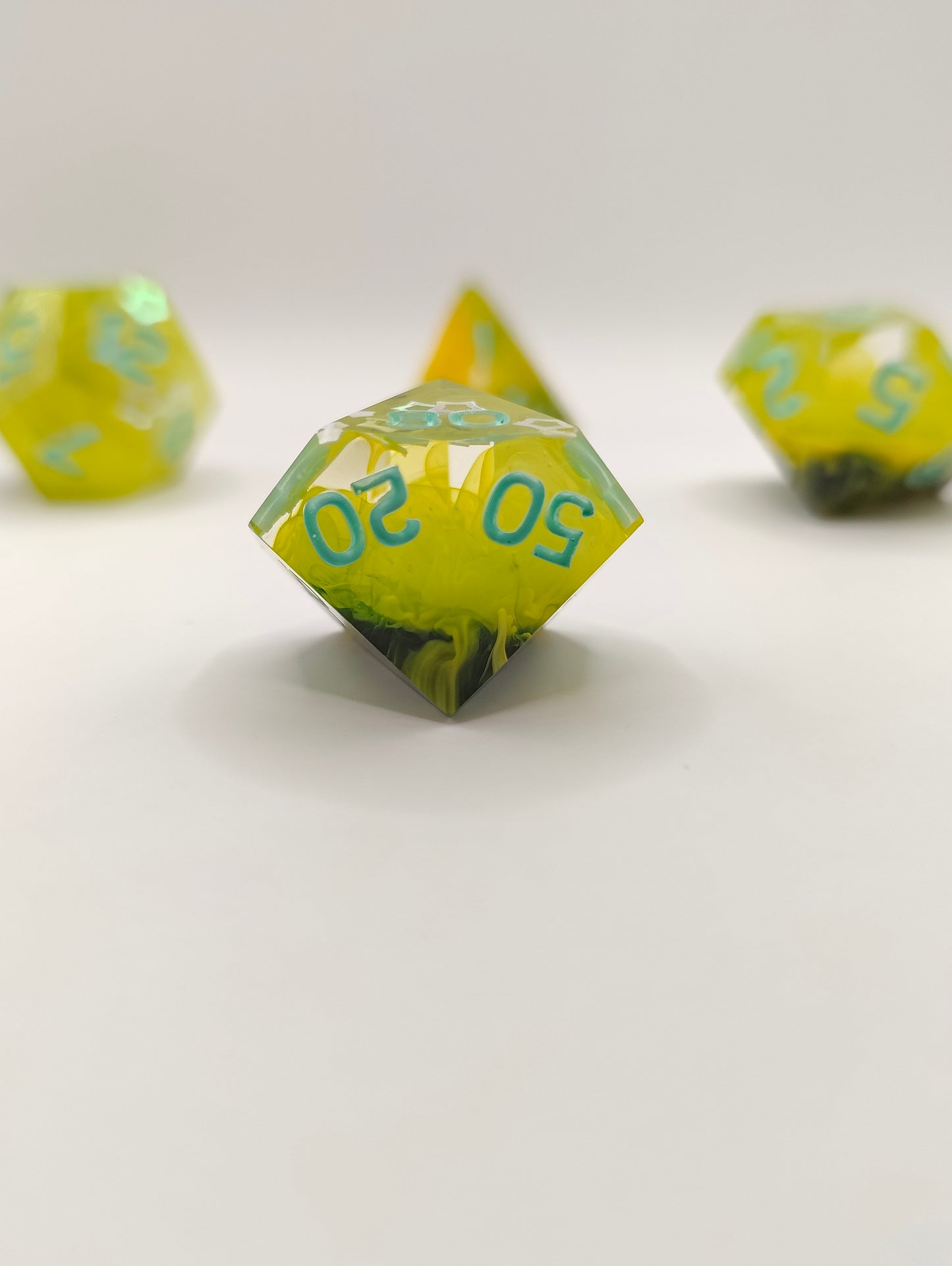 Handmade dice set: Verdant Gardens