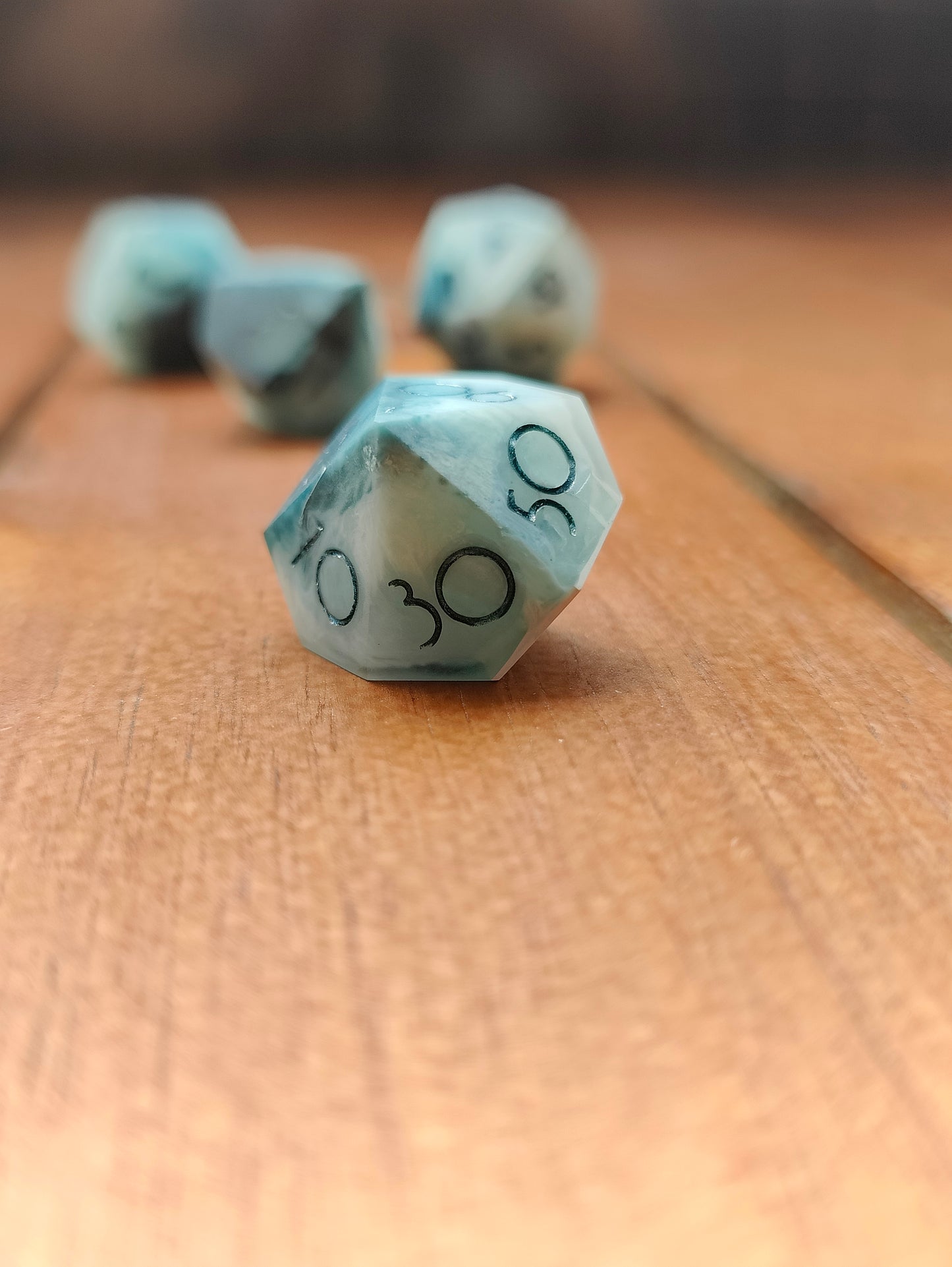 Handmade dice set: Cloudy nebula