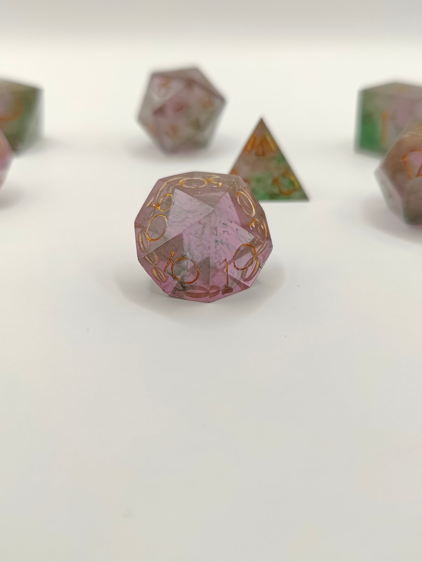 Handmade dice set: Watermelon sugar