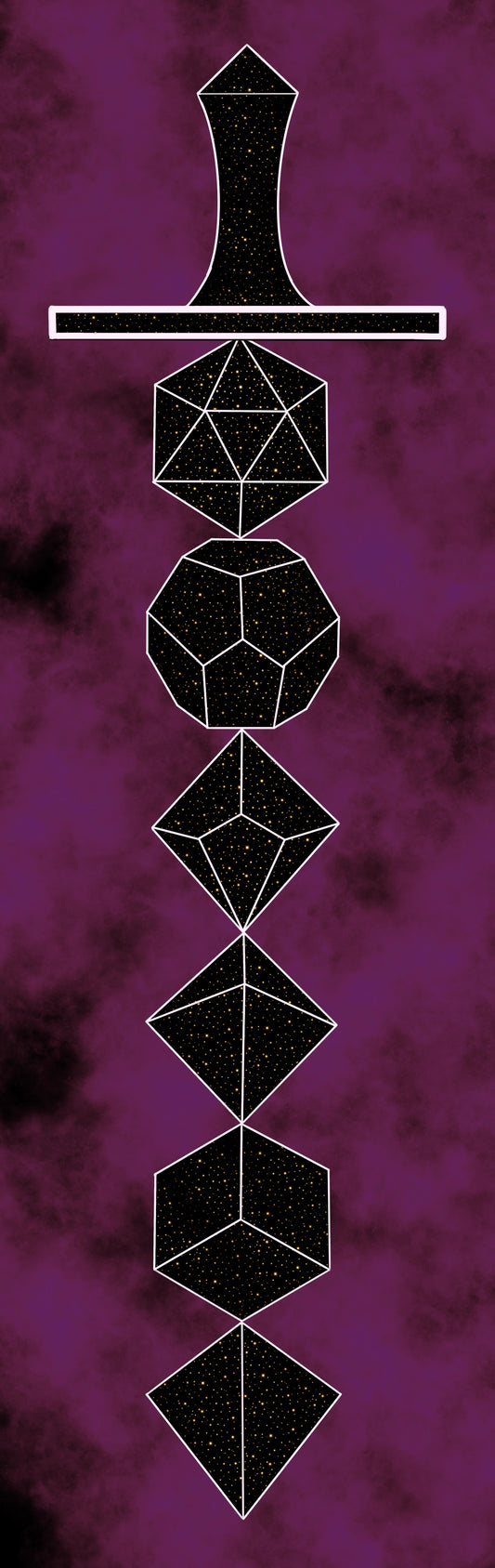 Bookmark dice sword purple