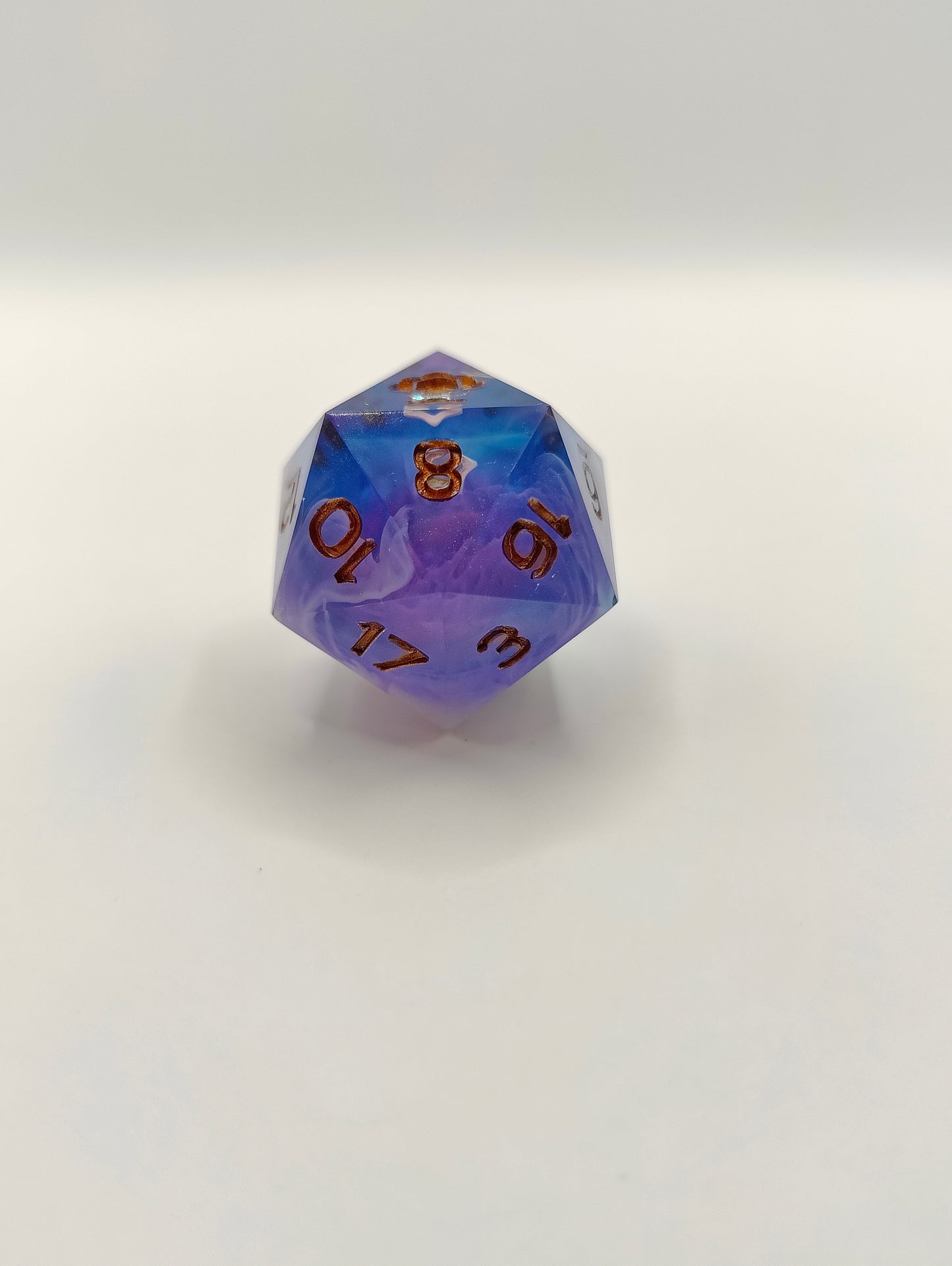 Handmade single D20: Arcane gardens gold ink