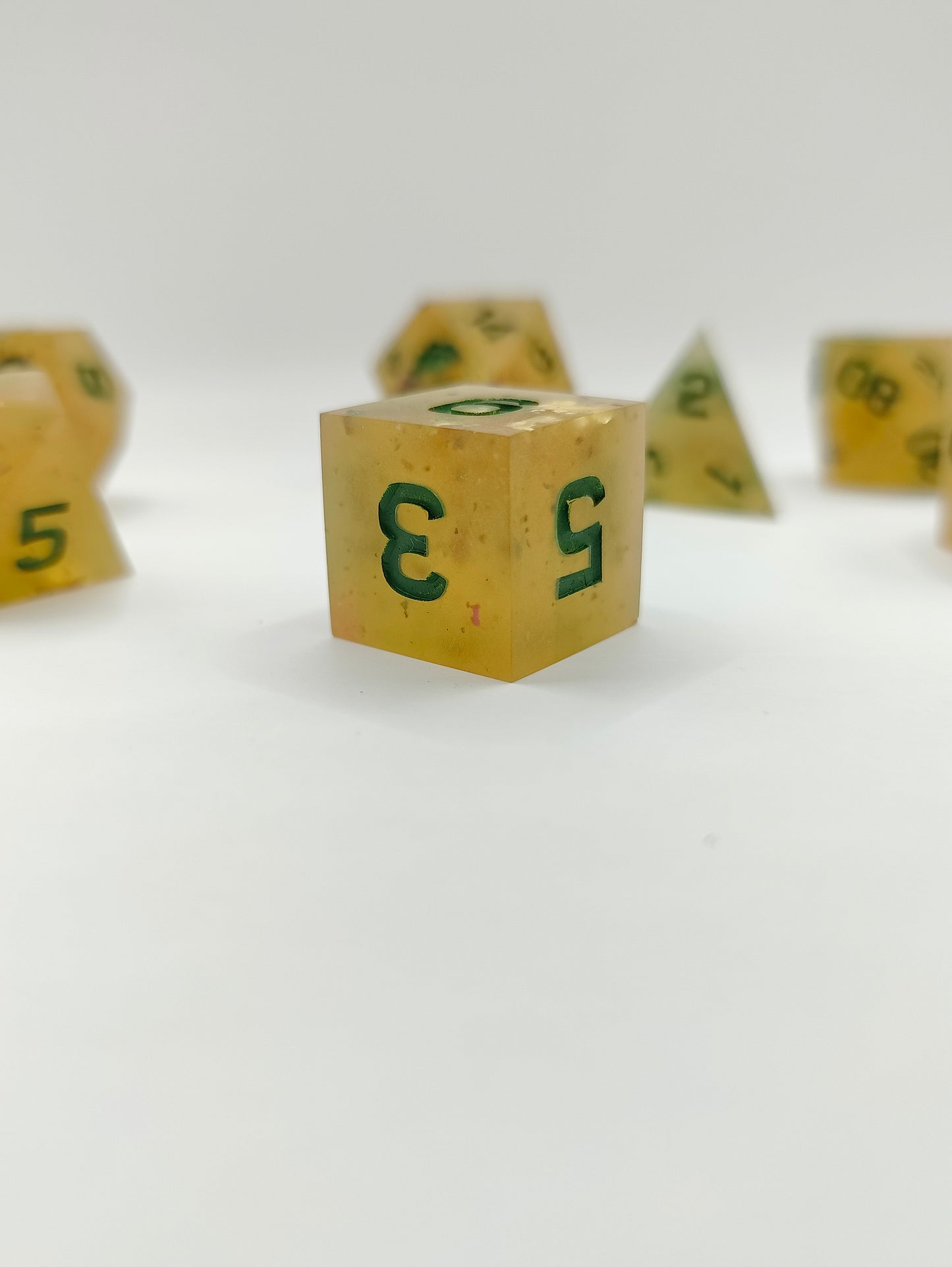 Handmade dice set: Honeyed Earth