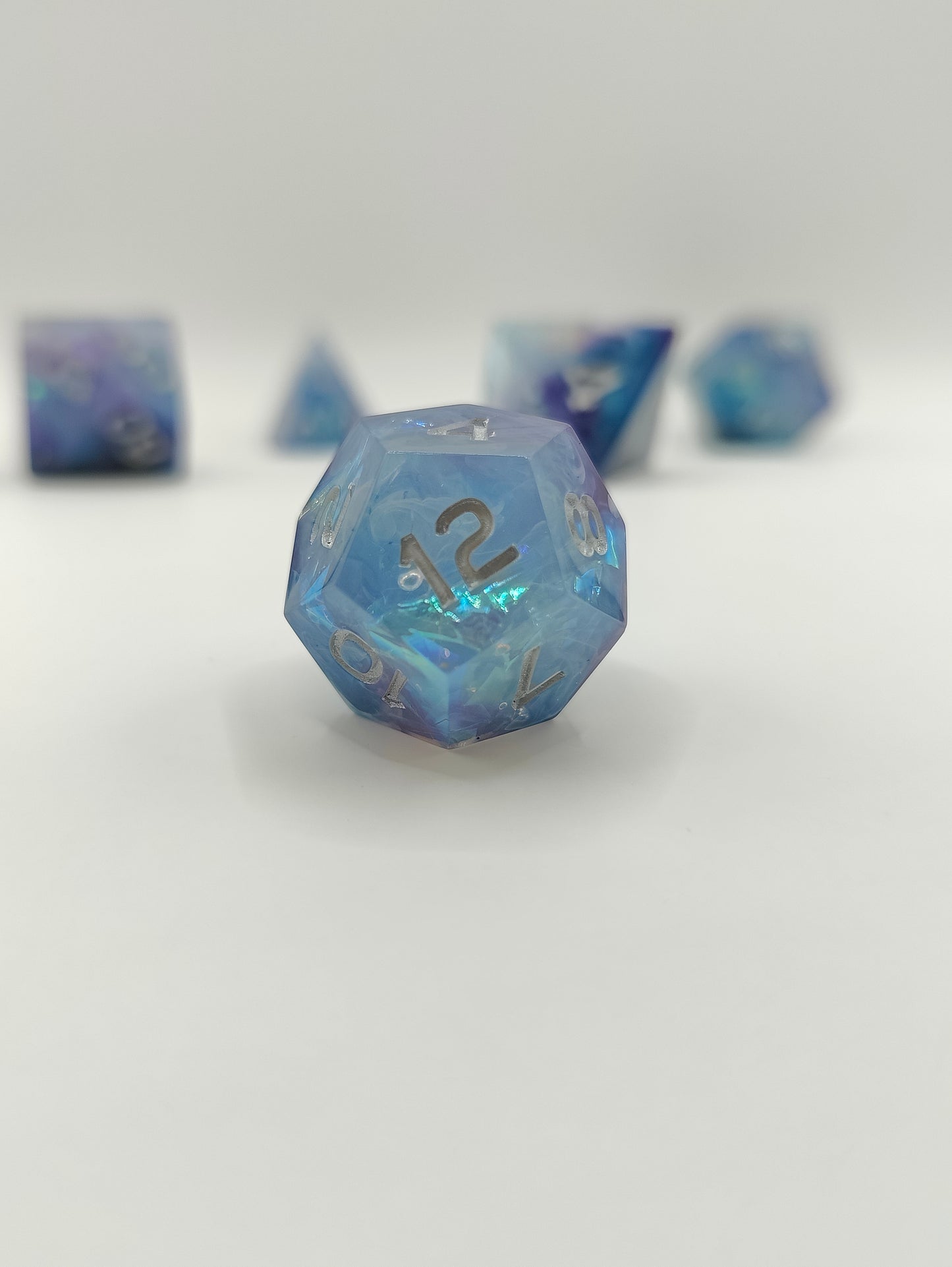 Handmade dice set: Galactic ice