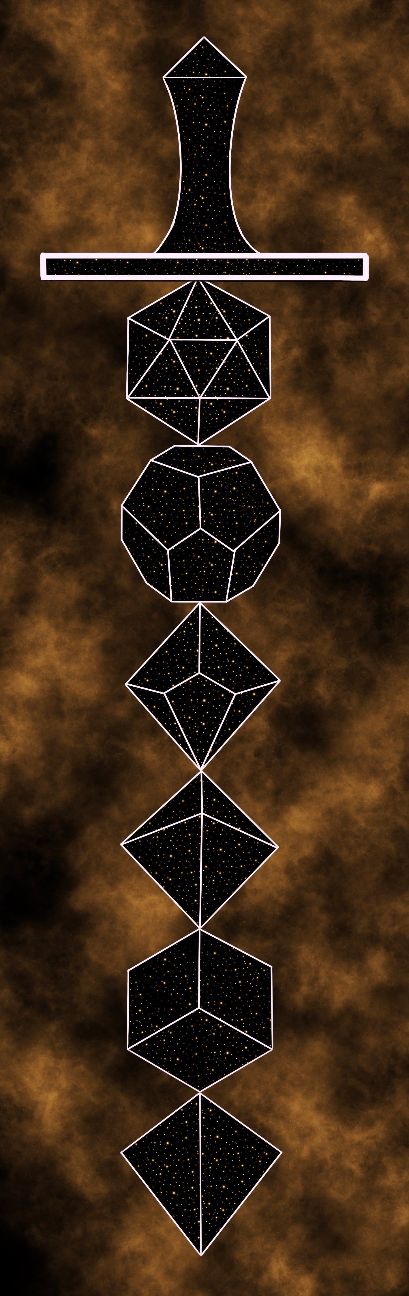 Bookmark dice sword gold