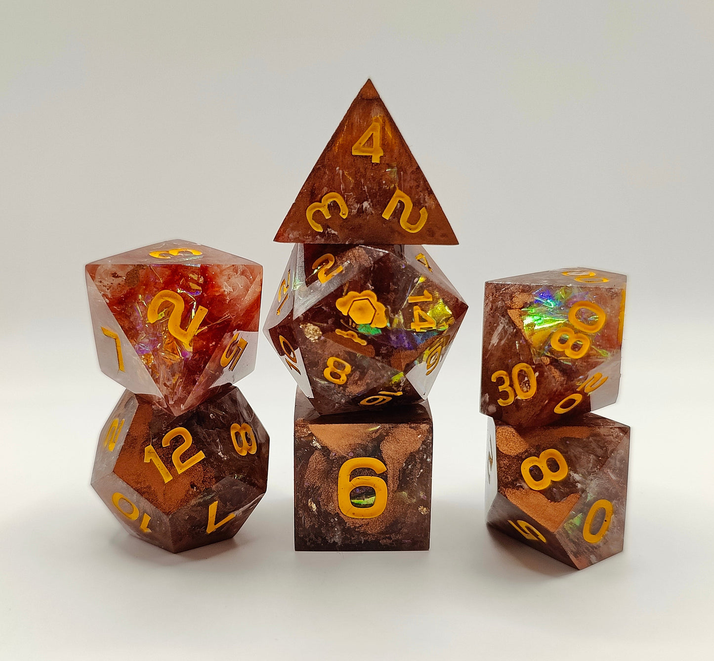 Handmade dice set: The copper kingdom