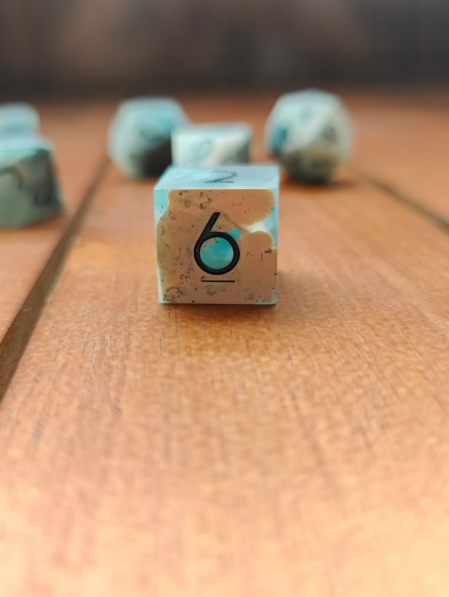 Handmade dice set: Cloudy nebula