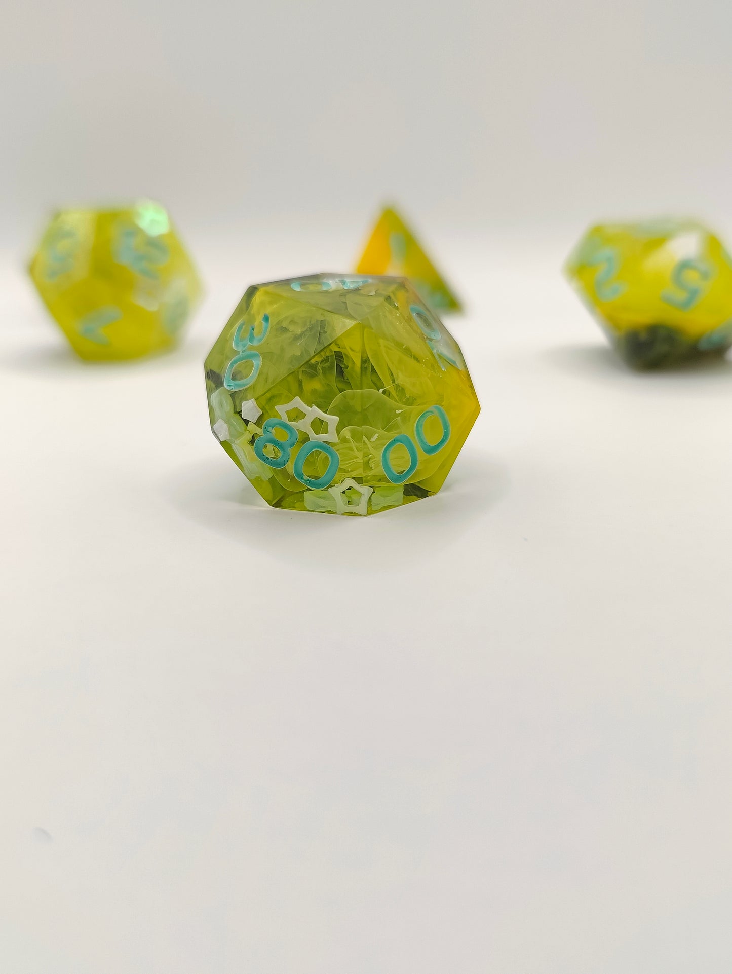 Handmade dice set: Verdant Gardens