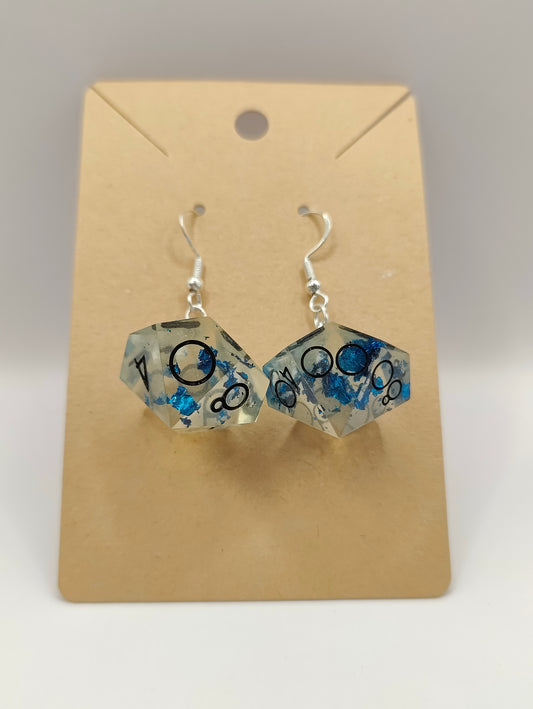Handmade D10/D% earrings: Lapis drops