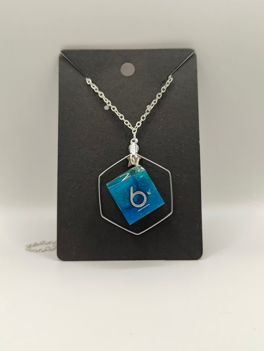 Handmade dice necklace: Poseidon's D6