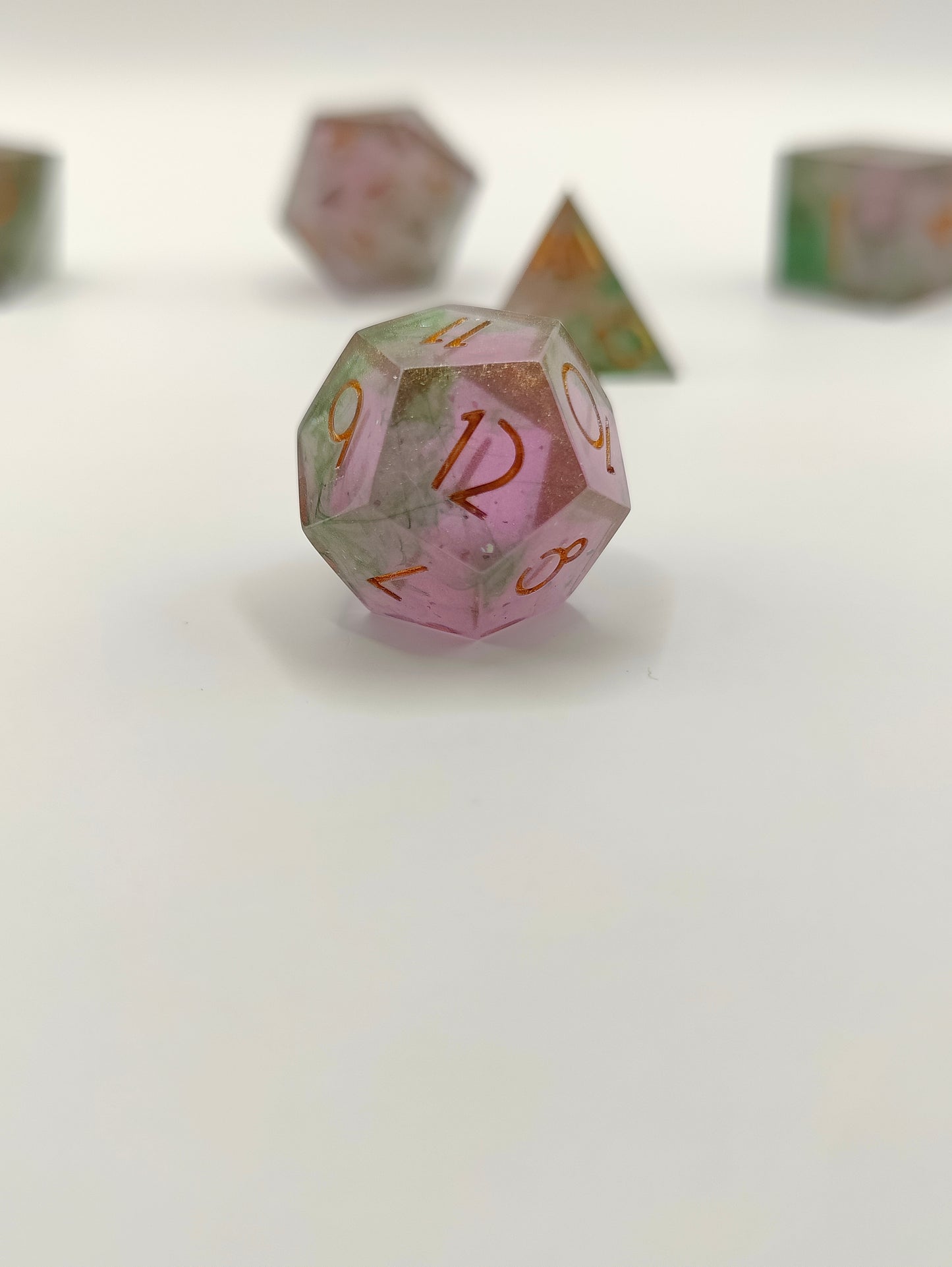 Handmade dice set: Watermelon sugar