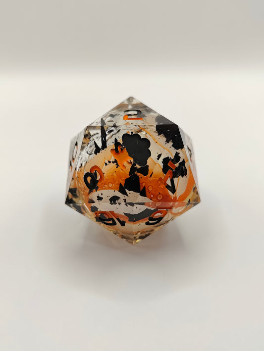 Handmade 40mm liquid core D20: Koi fish