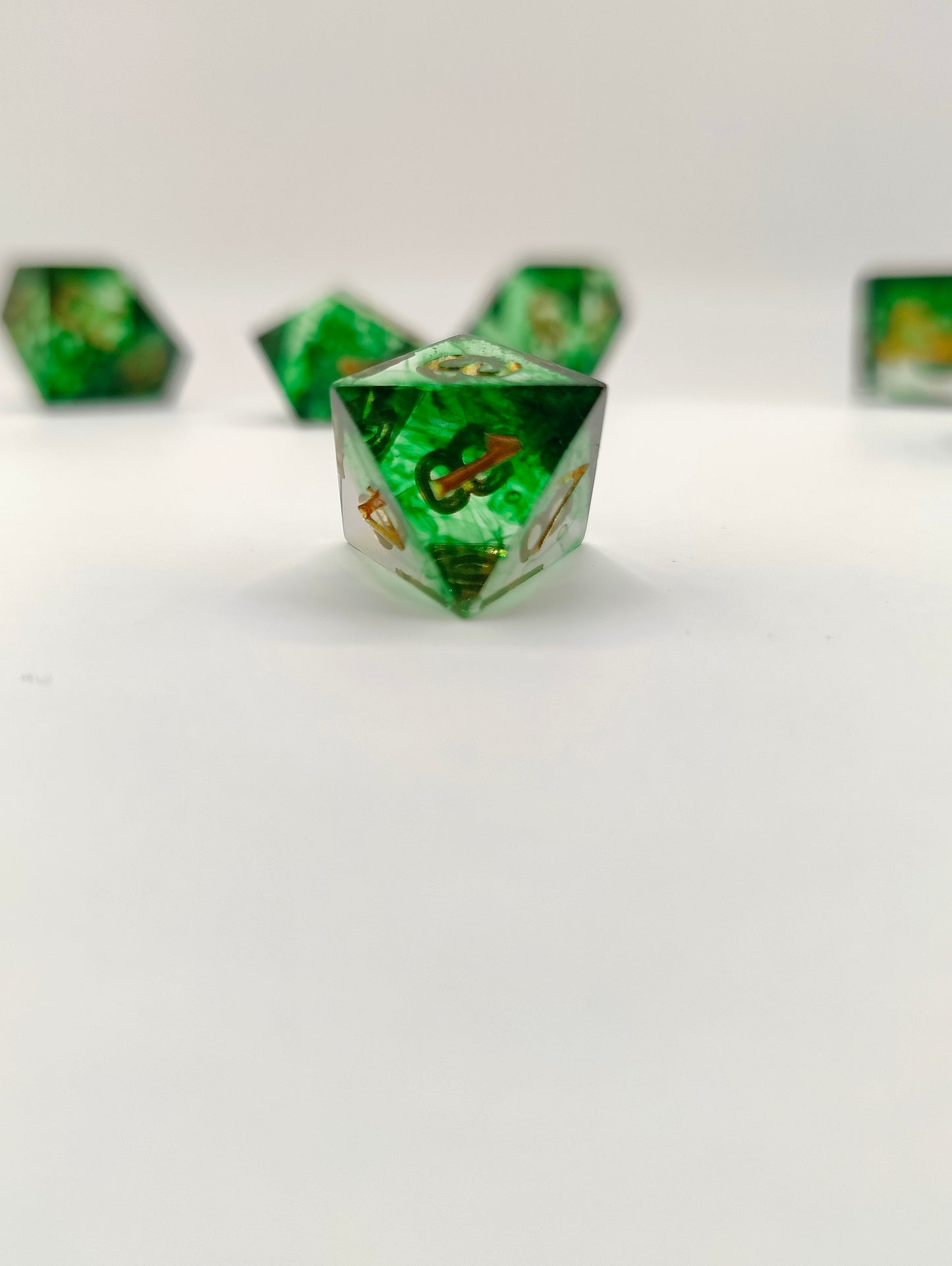 Mini dice set: Emeralds