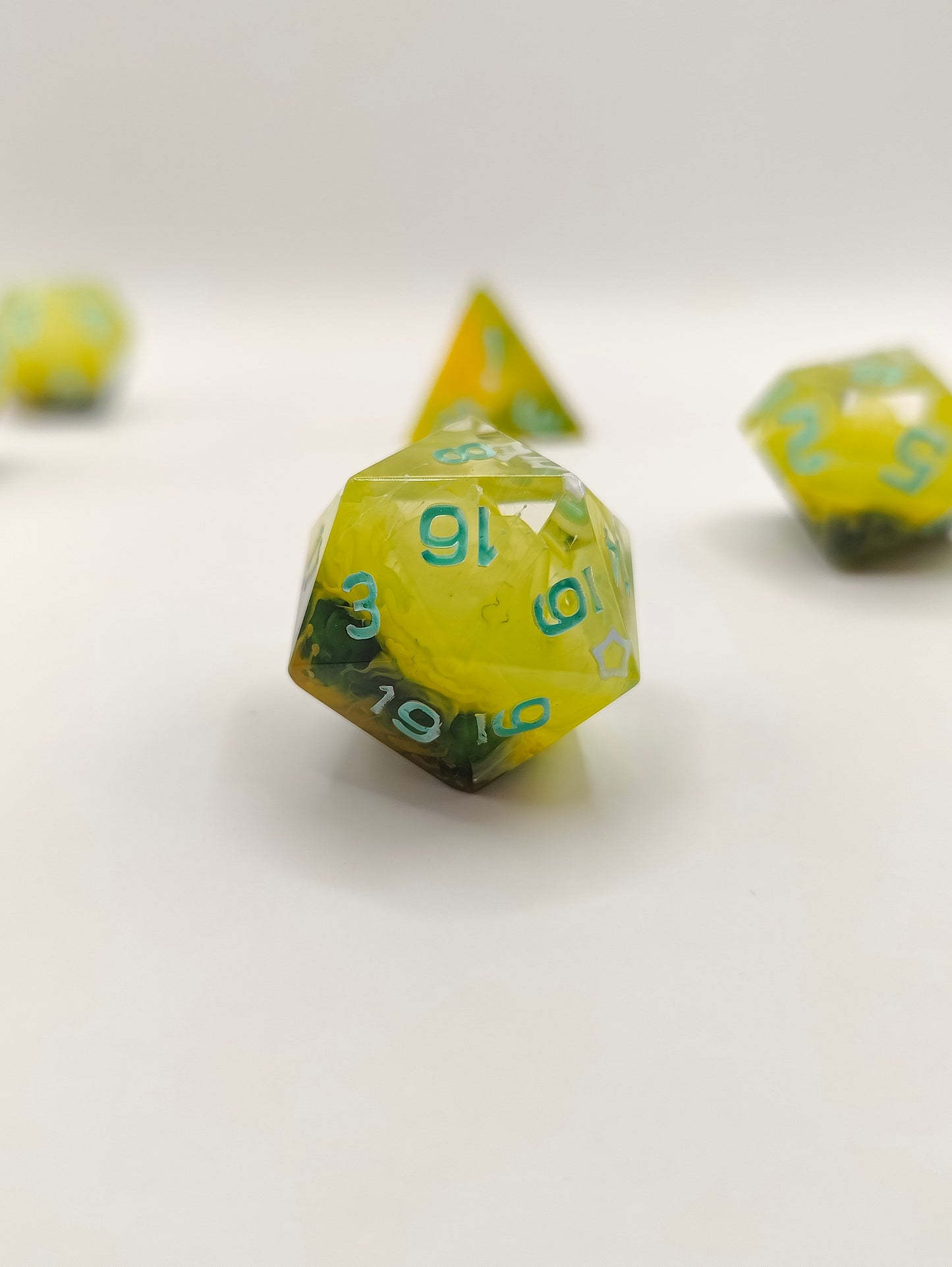 Handmade dice set: Verdant Gardens