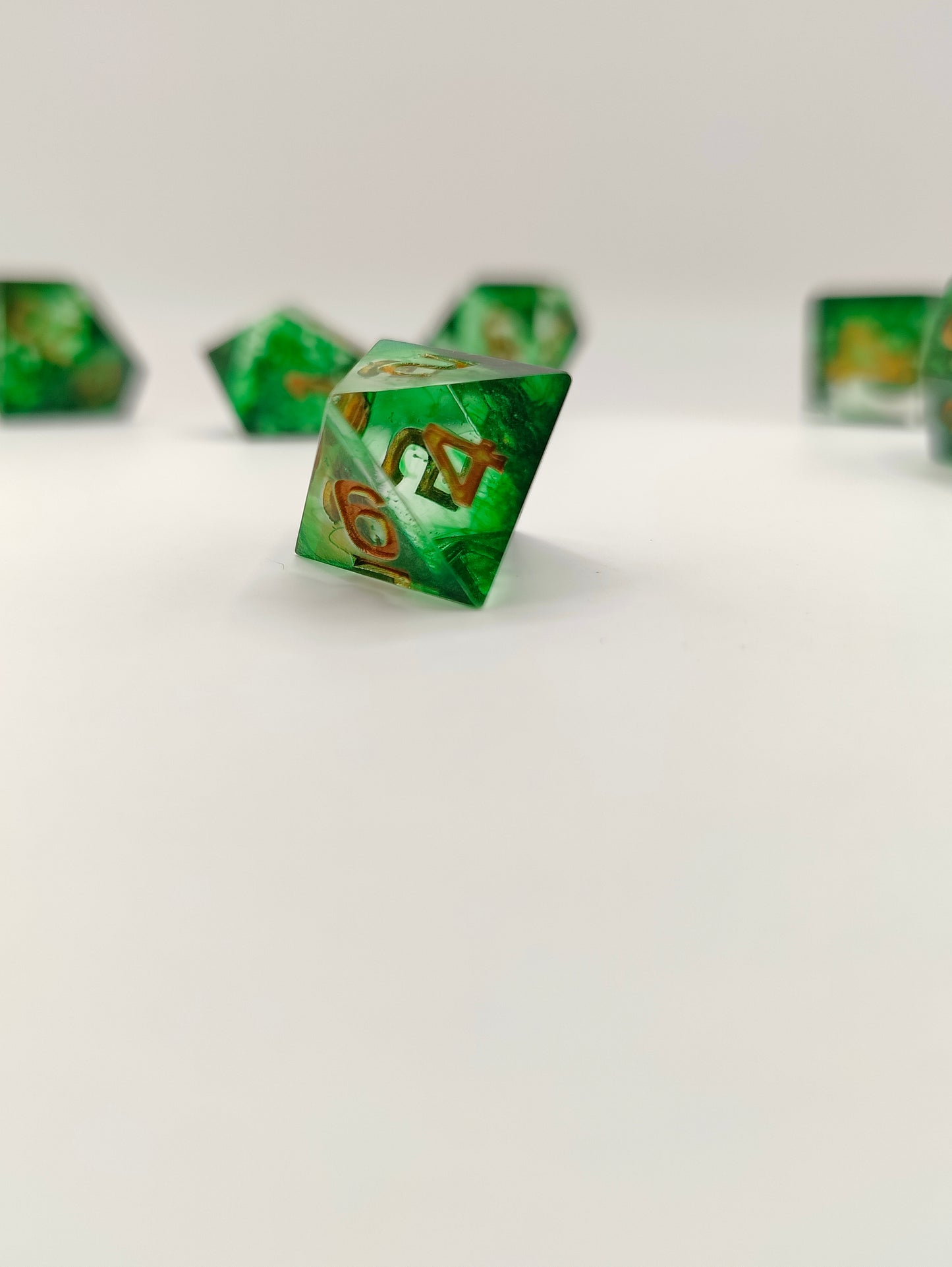 Mini dice set: Emeralds