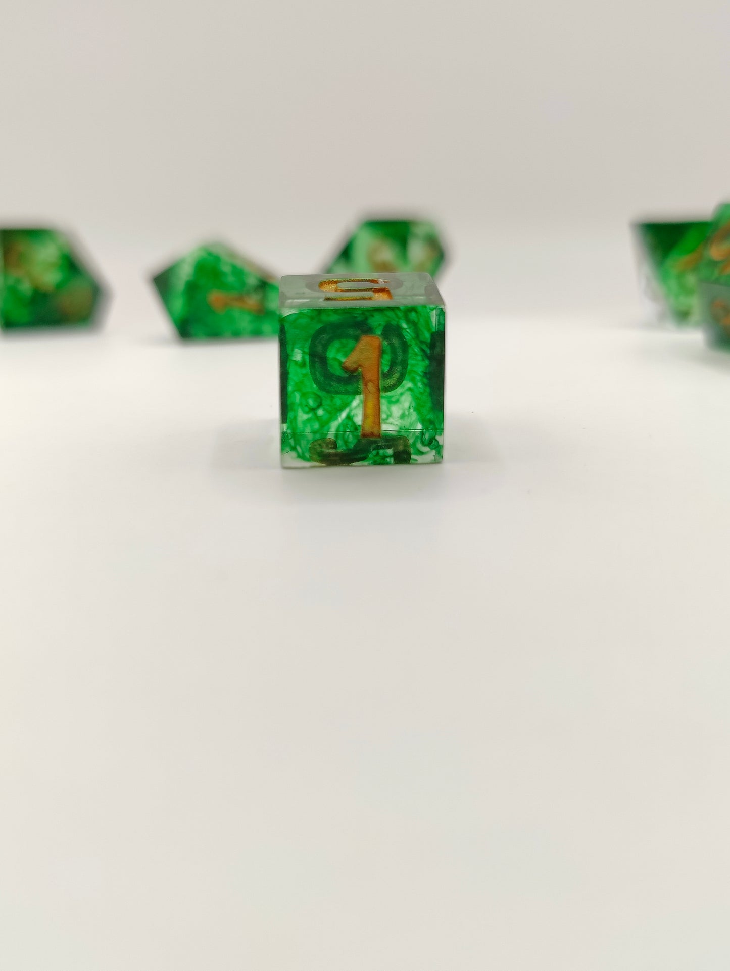 Mini dice set: Emeralds