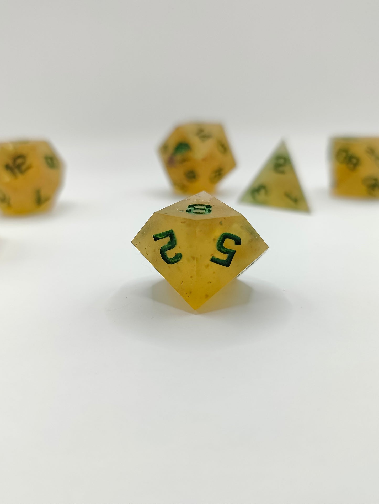 Handmade dice set: Honeyed Earth