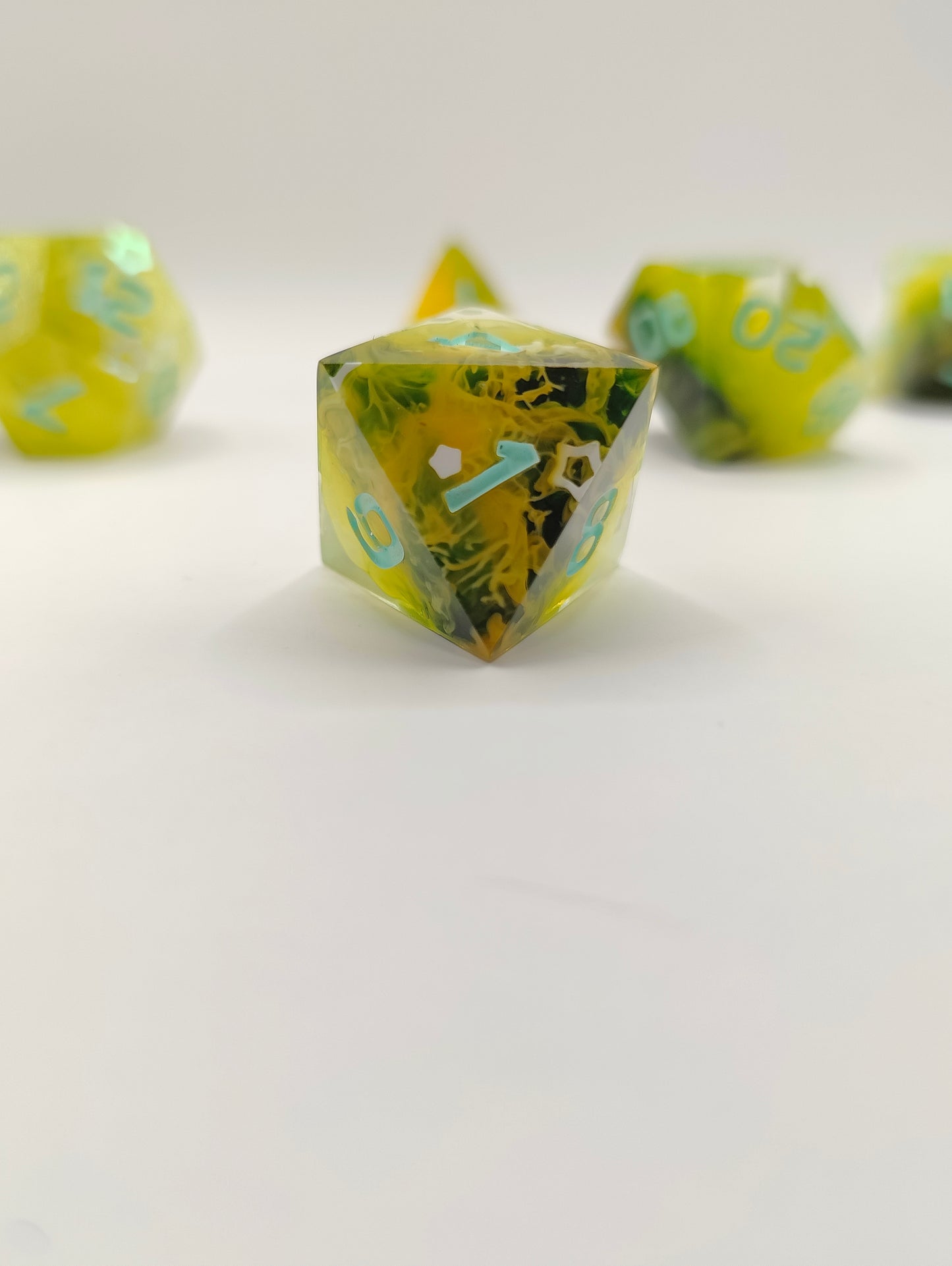 Handmade dice set: Verdant Gardens