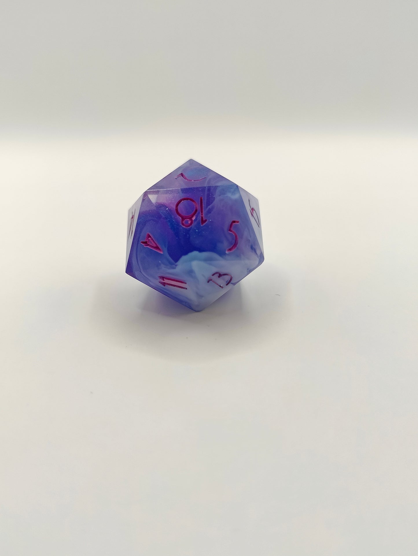 Handmade single D20: Arcane gardens pink ink