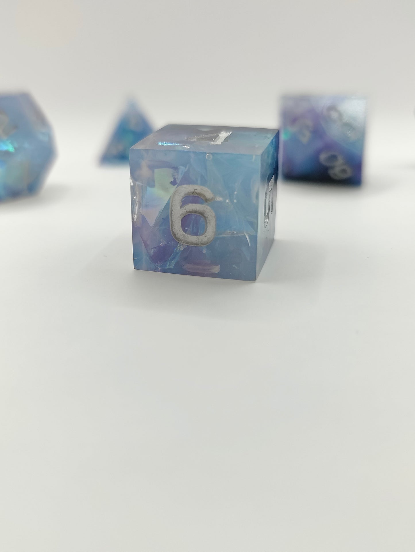 Handmade dice set: Galactic ice