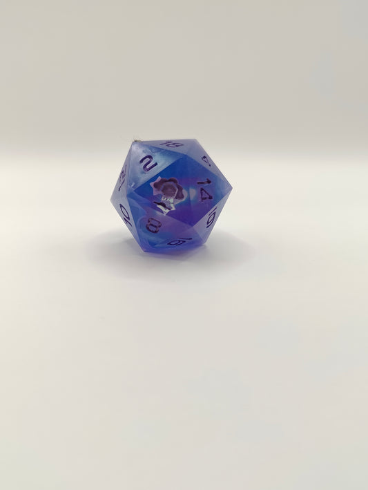 Handmade single D20: Arcane gardens purple ink