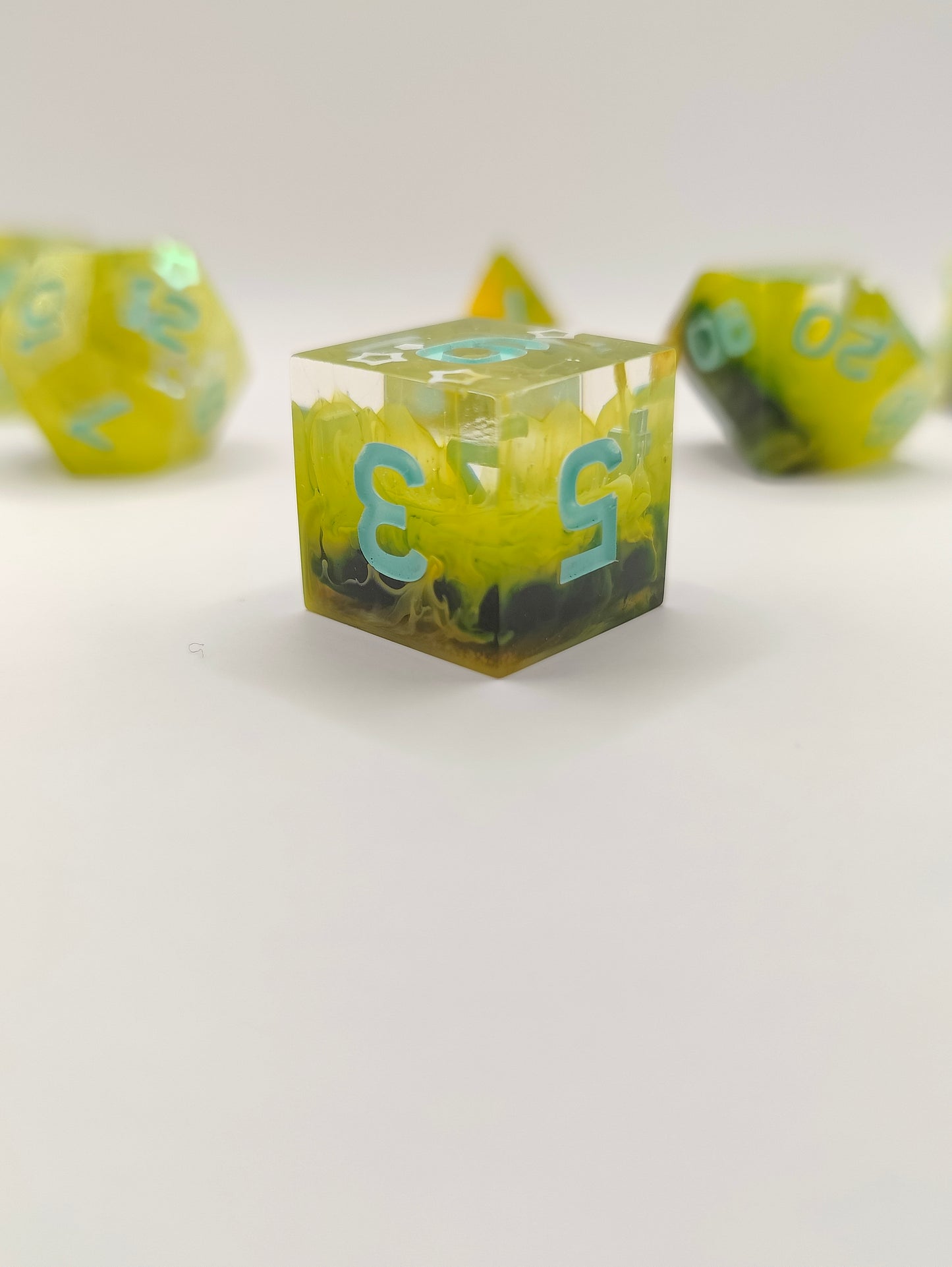 Handmade dice set: Verdant Gardens