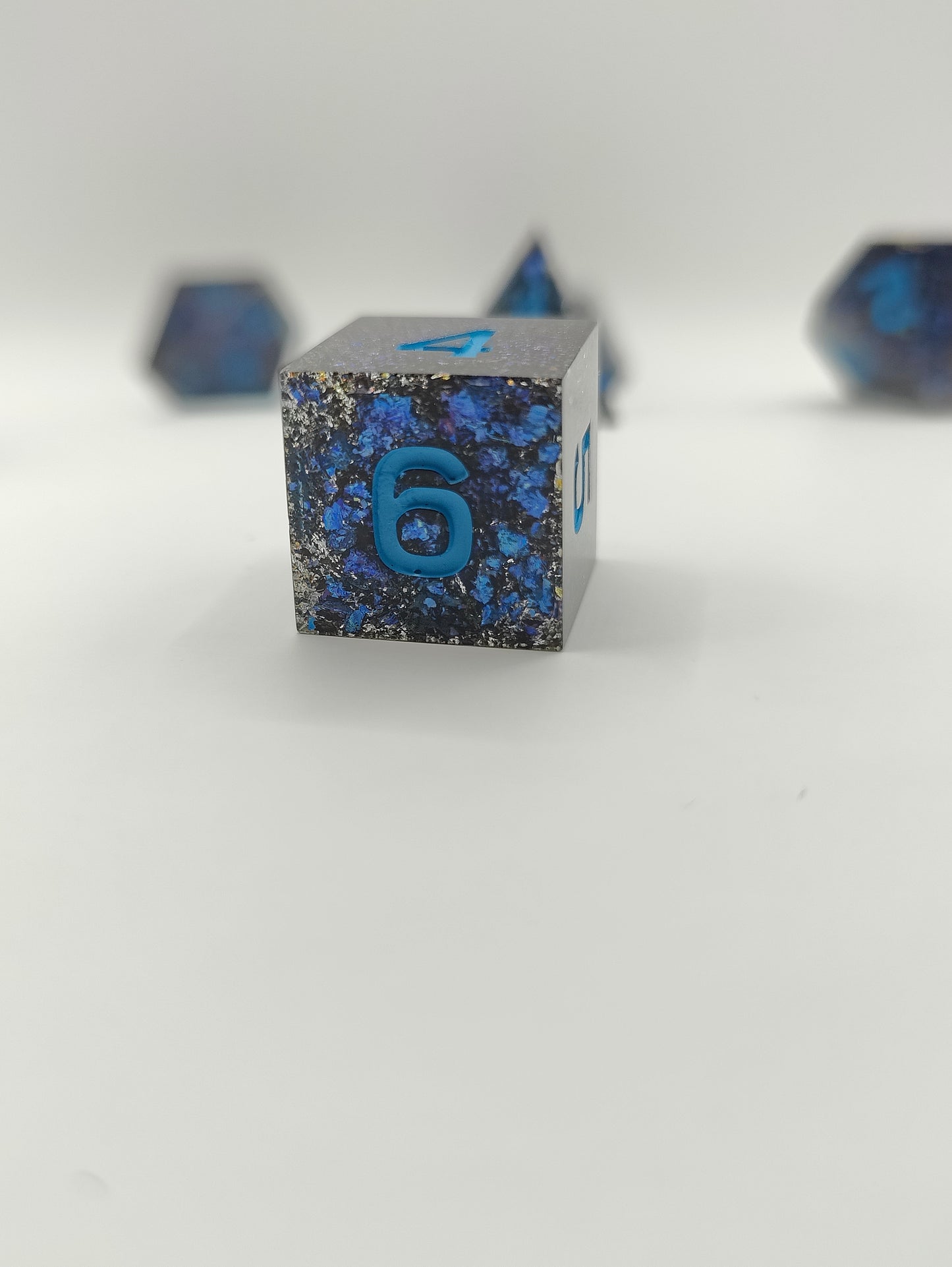 Handmade dice set: Shifting galaxies