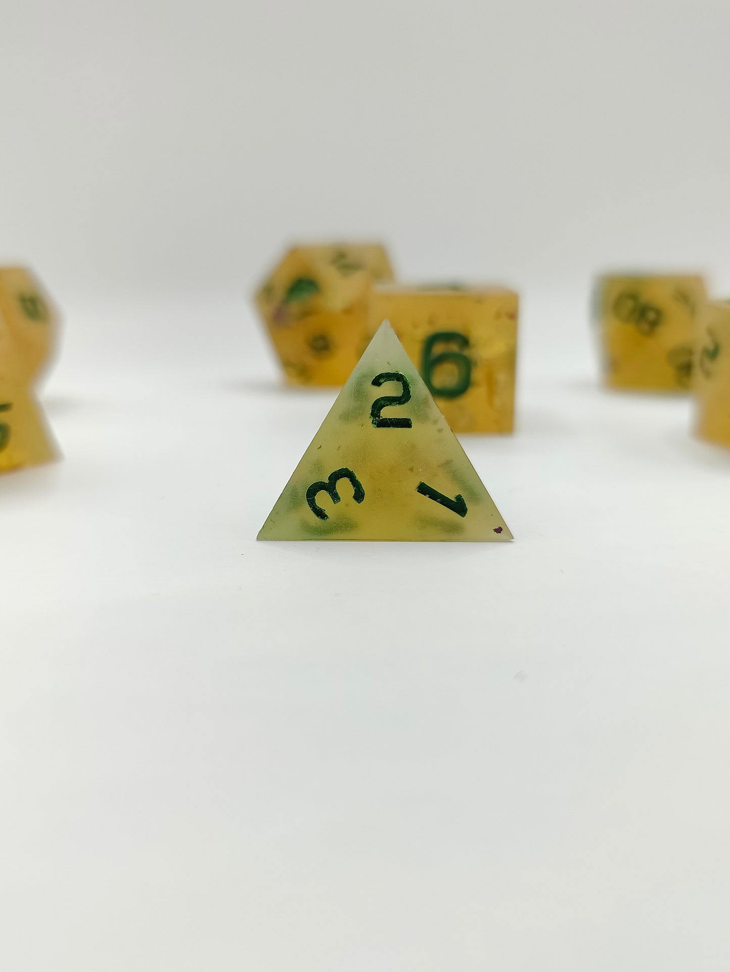 Handmade dice set: Honeyed Earth