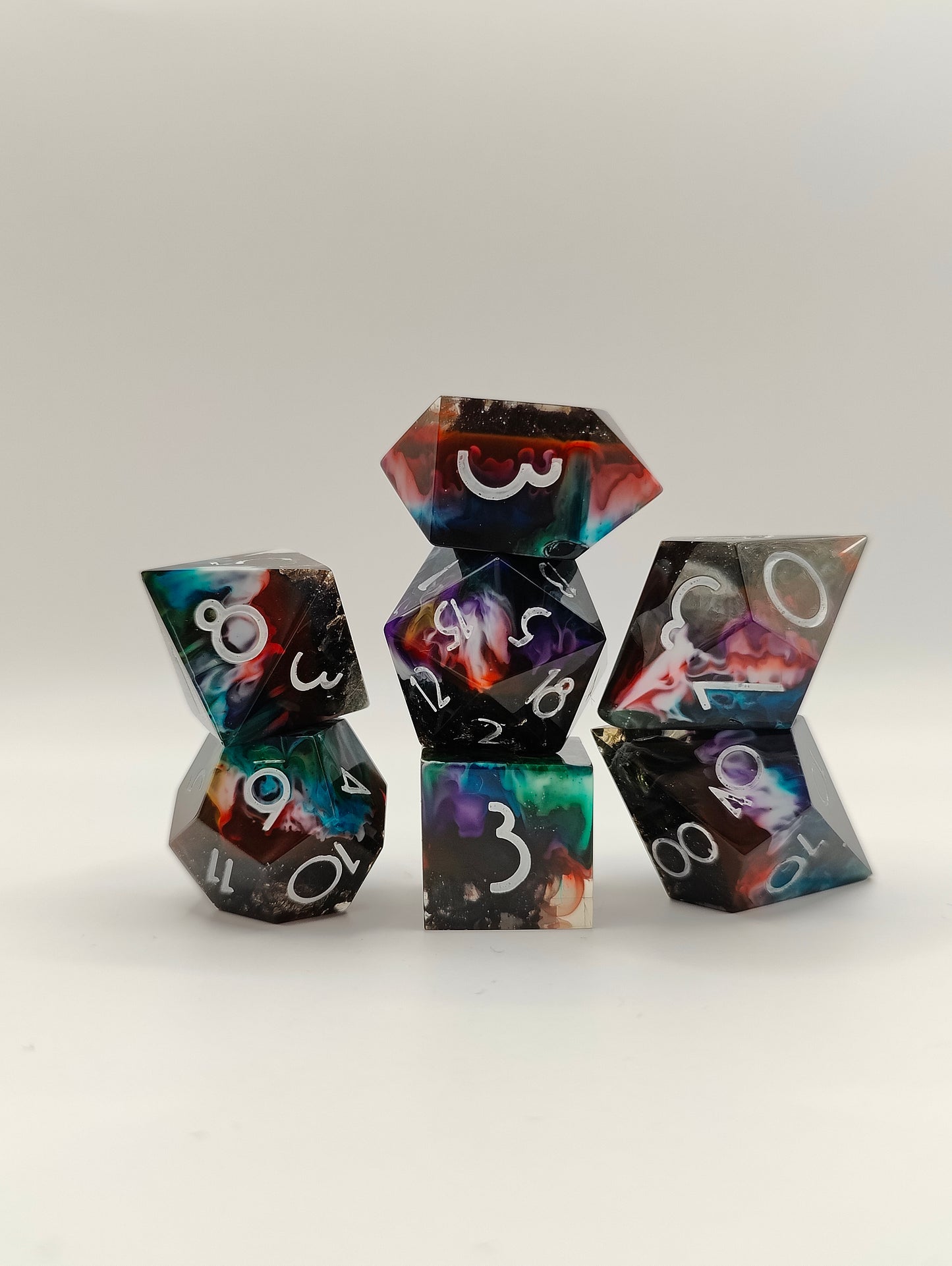 Handmade dice set: The chroma conclave