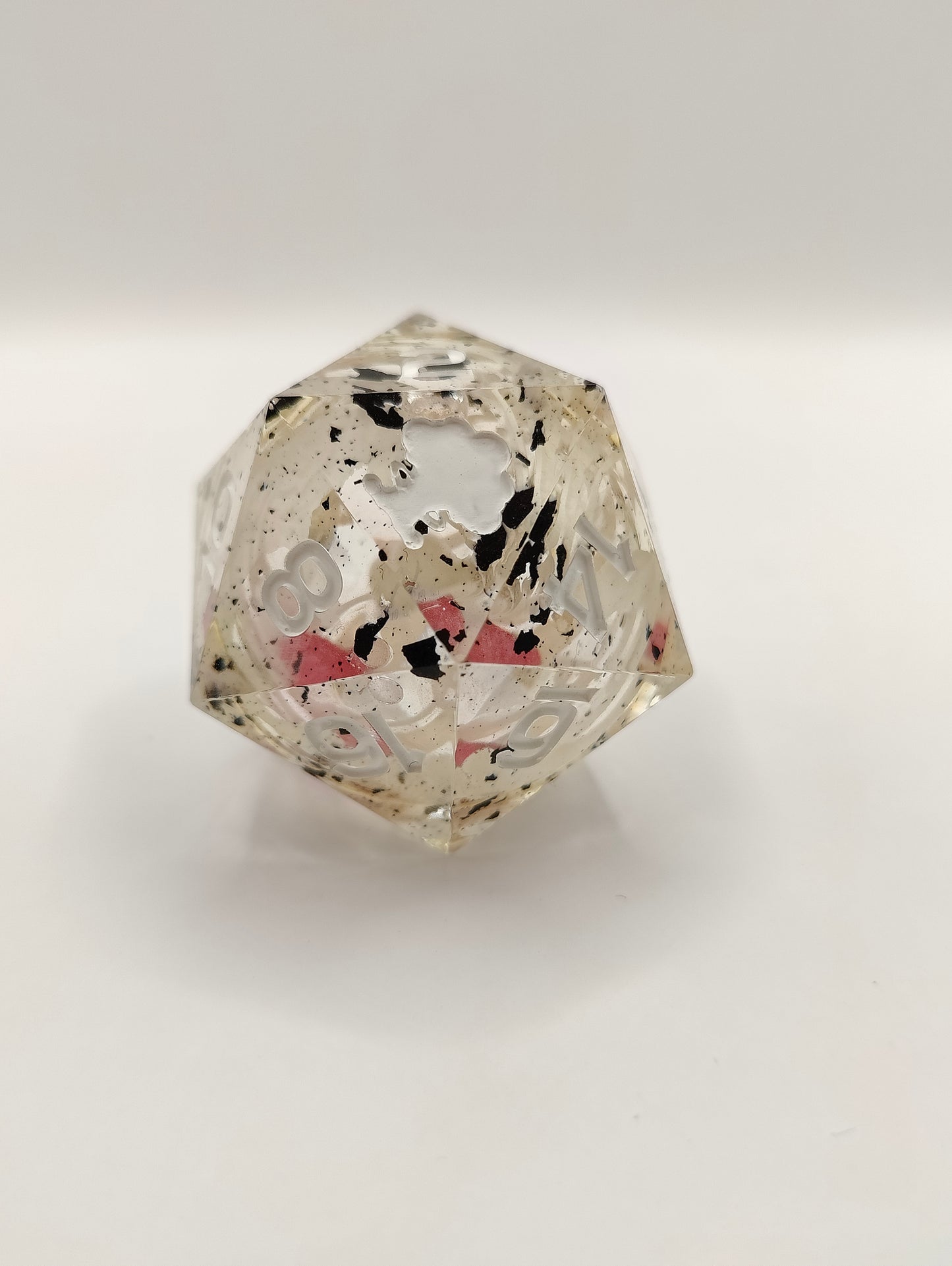 Handmade 40mm liquid core D20: Strawberry milkshake