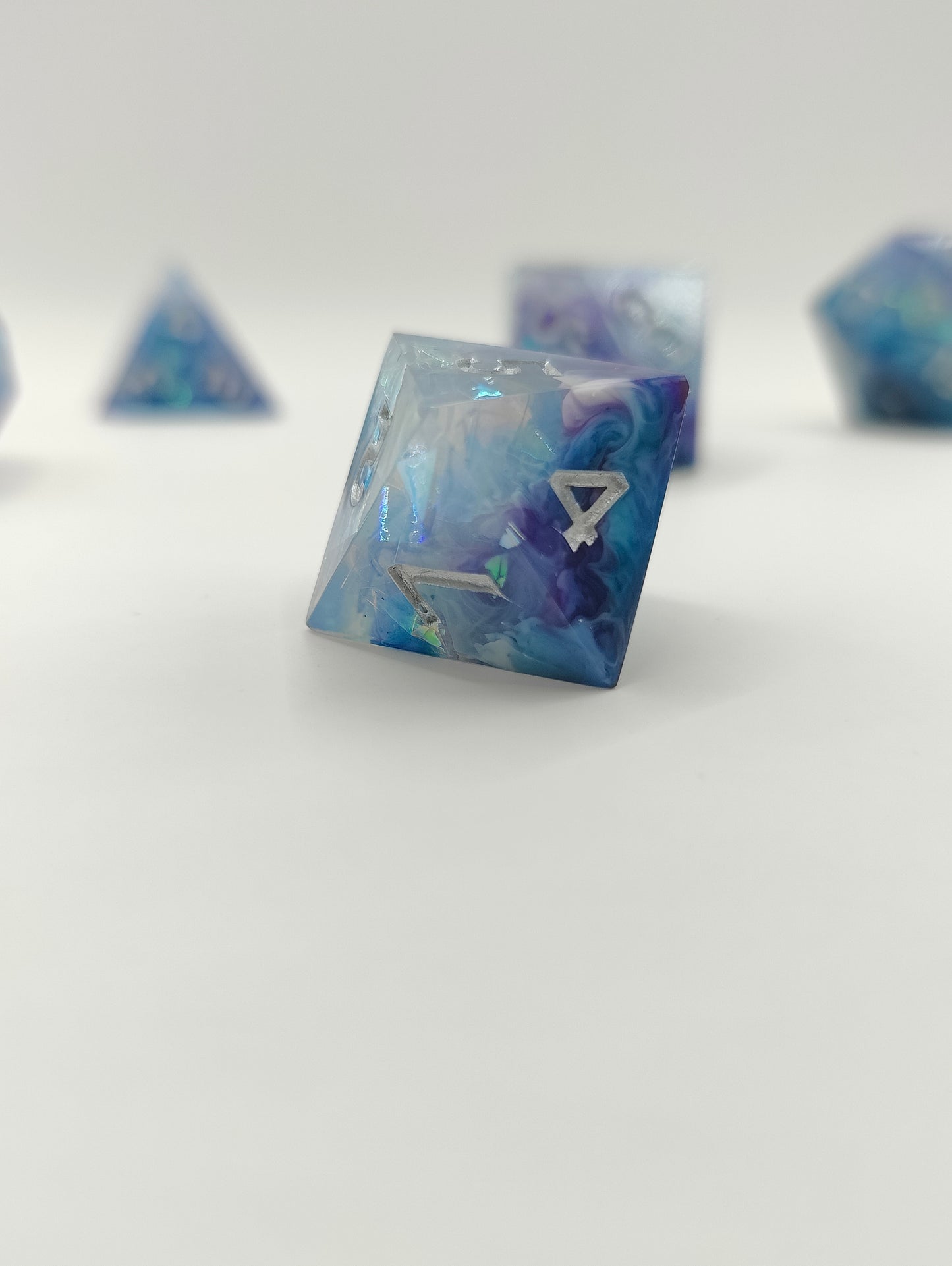 Handmade dice set: Galactic ice