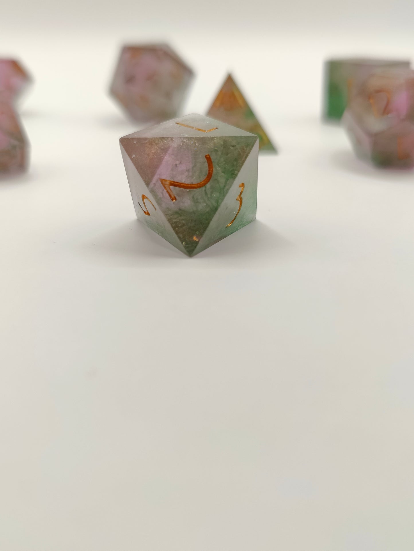 Handmade dice set: Watermelon sugar