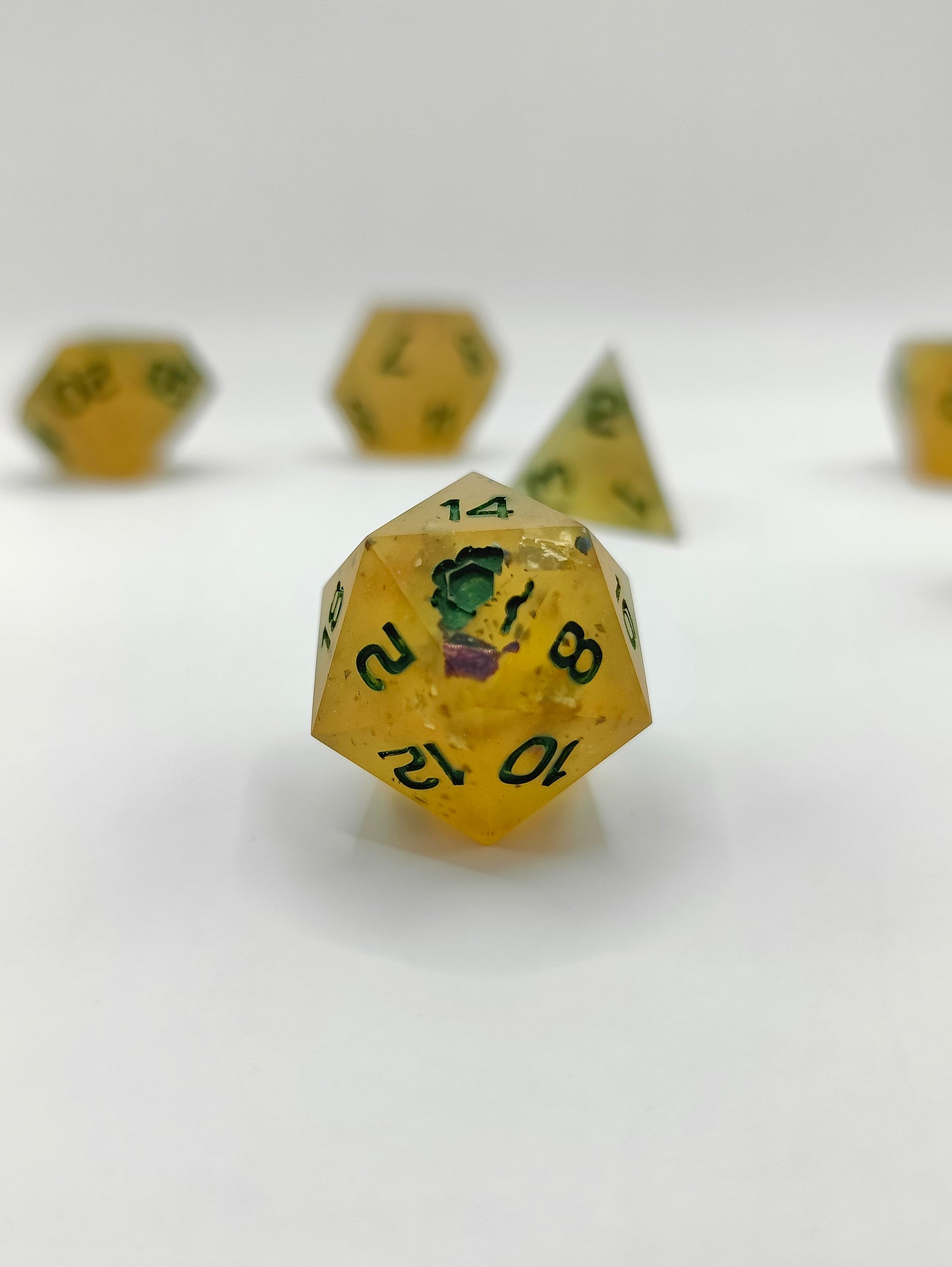 Handmade dice set: Honeyed Earth