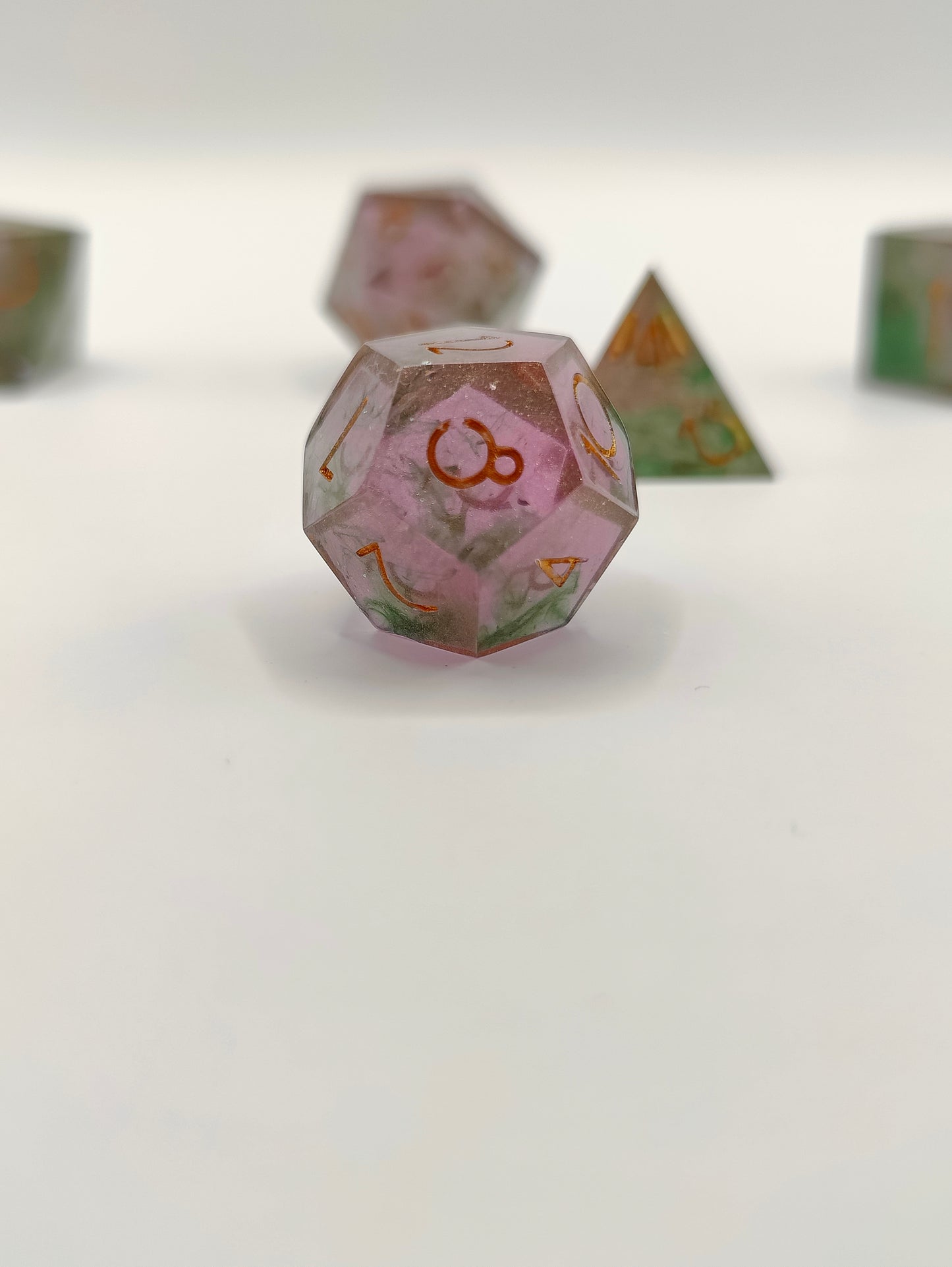 Handmade dice set: Watermelon sugar