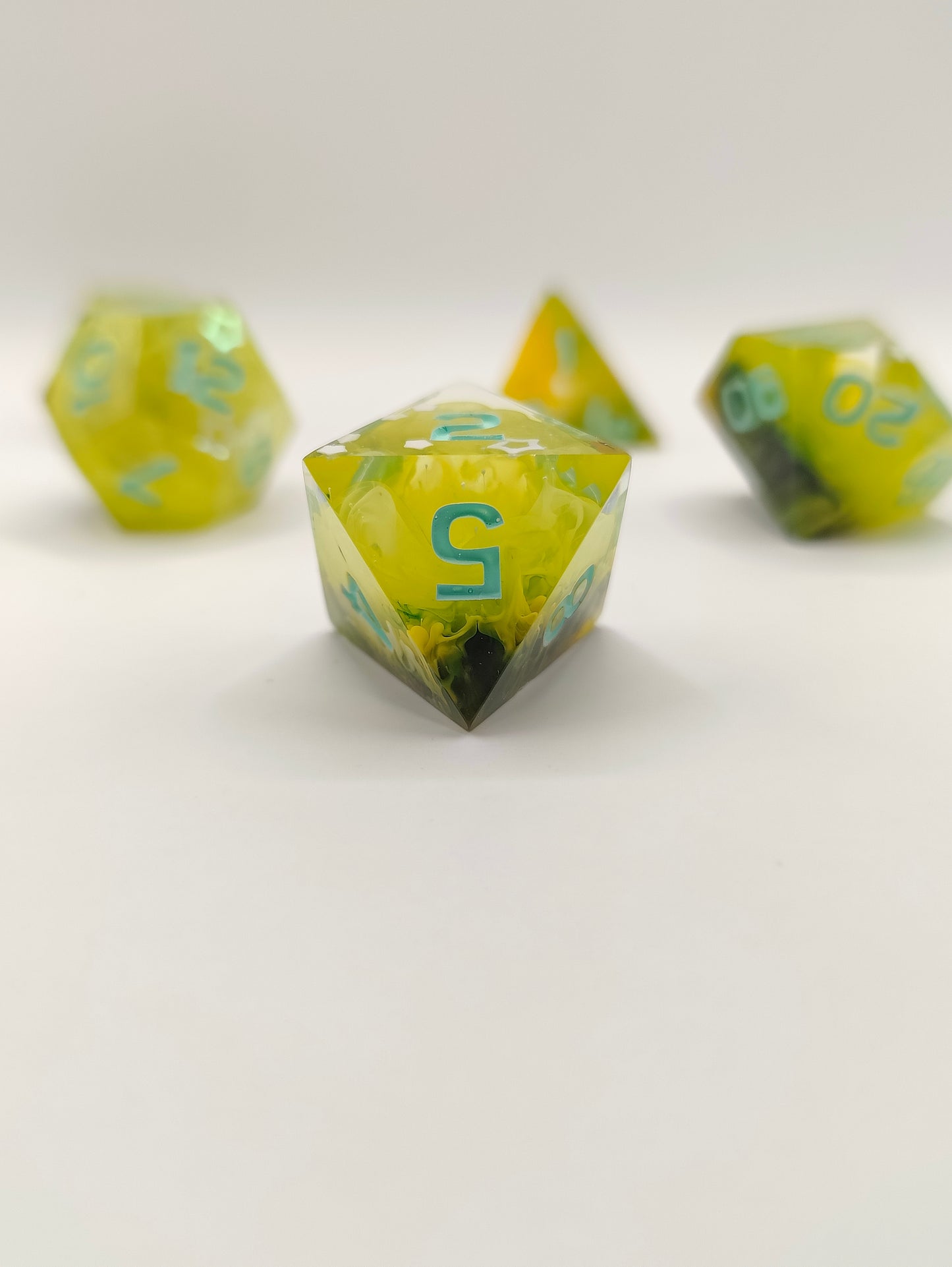 Handmade dice set: Verdant Gardens