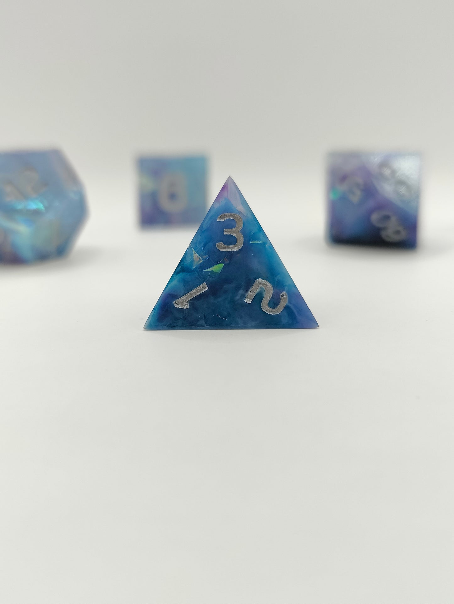Handmade dice set: Galactic ice