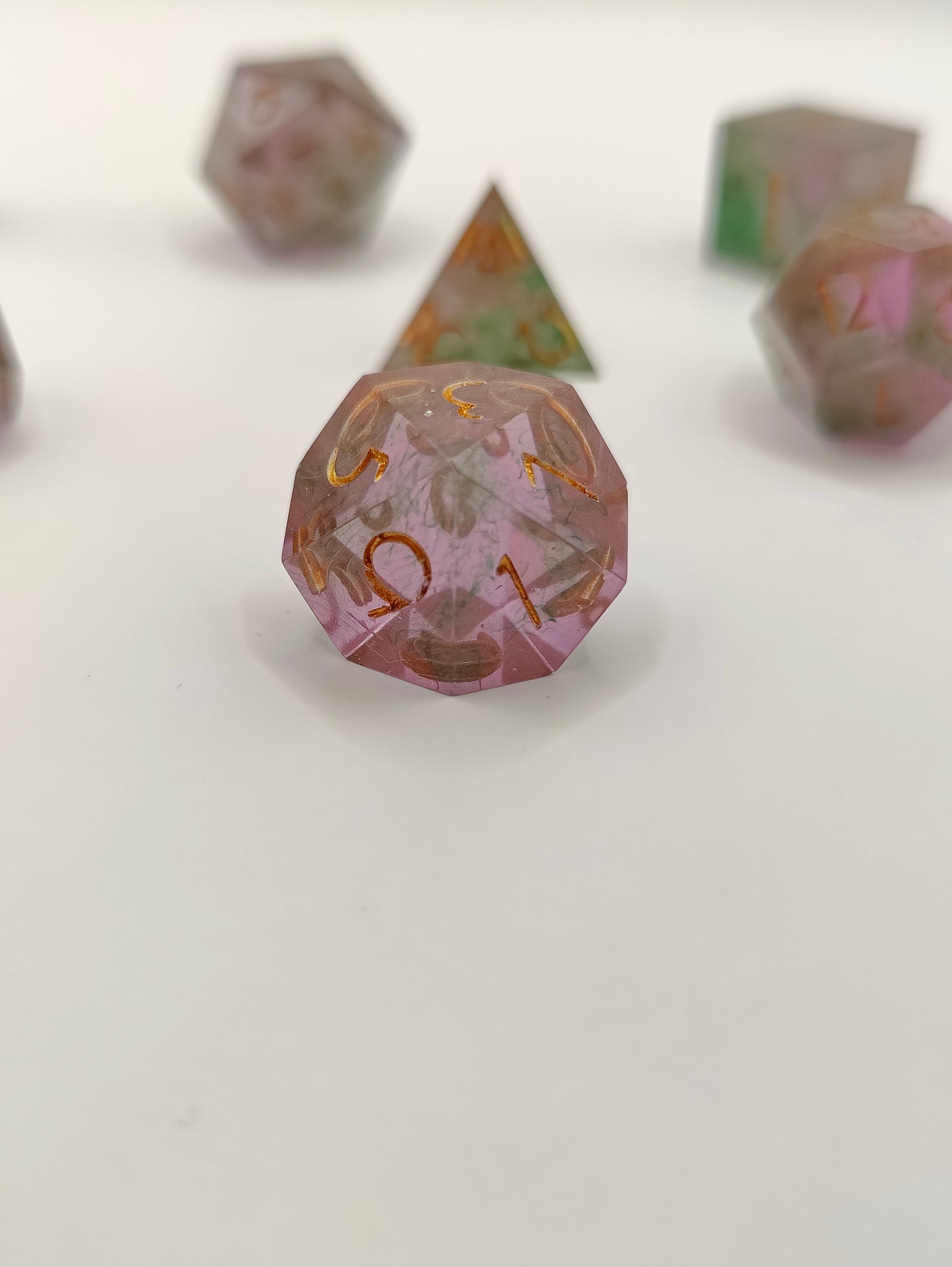 Handmade dice set: Watermelon sugar