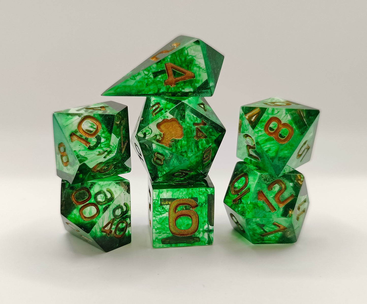 Mini dice set: Emeralds