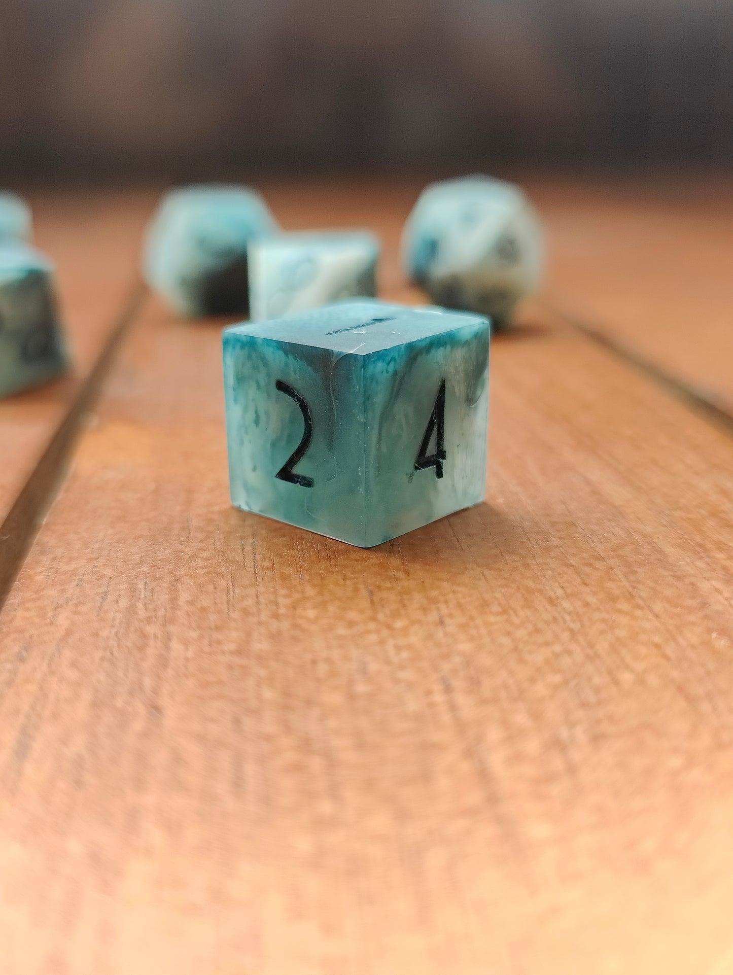 Handmade dice set: Cloudy nebula