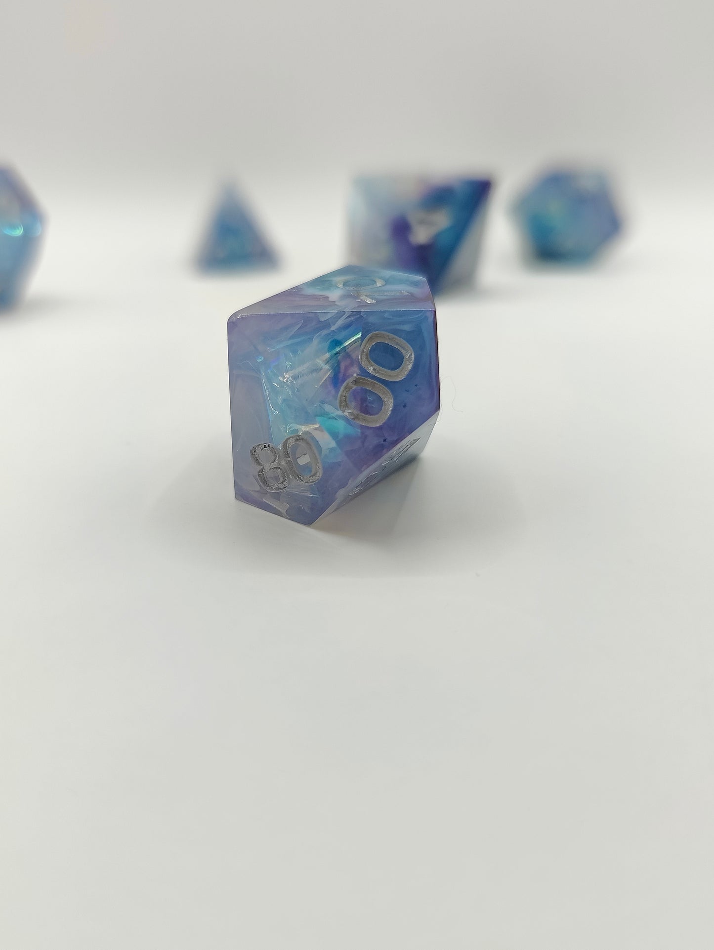 Handmade dice set: Galactic ice