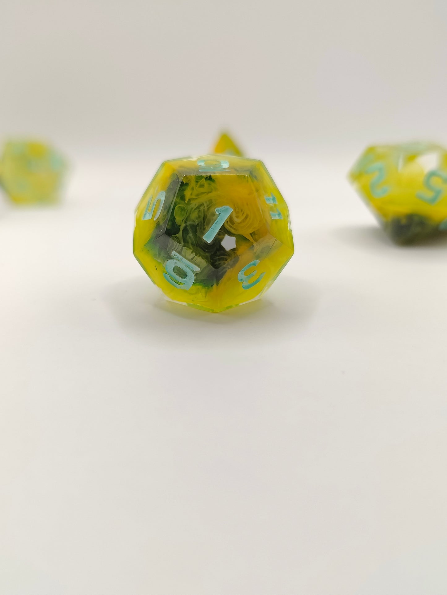 Handmade dice set: Verdant Gardens