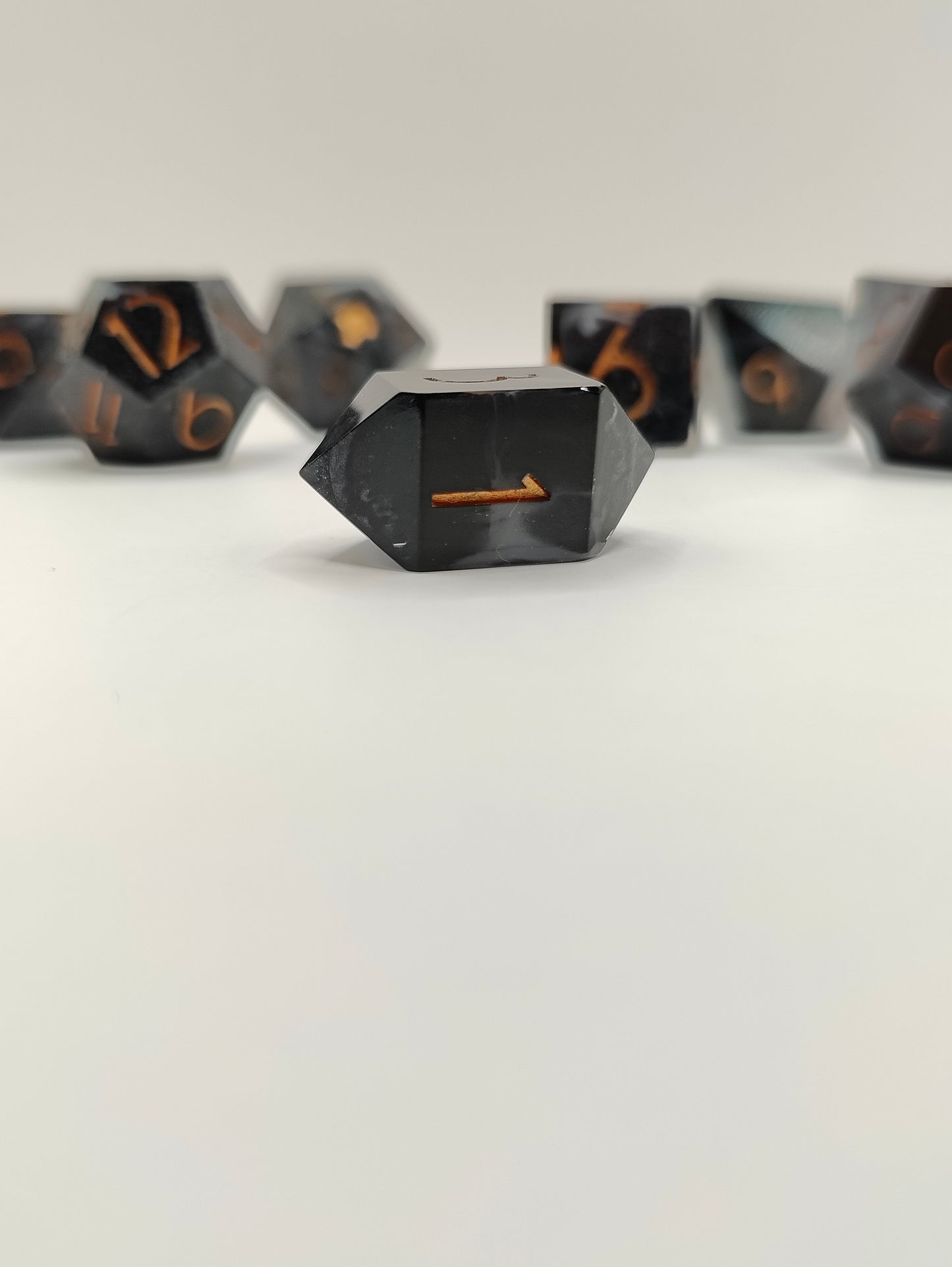 Handmade dice set: The expedition thin font